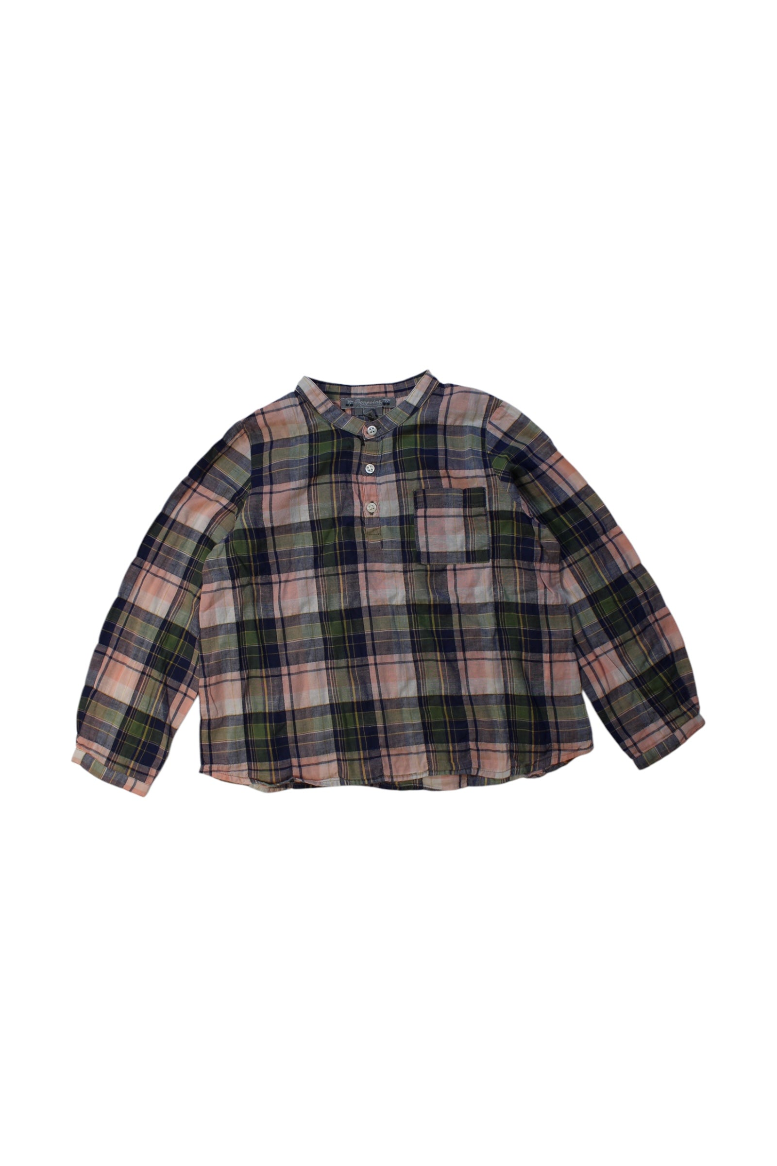 Bonpoint Plaid Long Sleeve Shirt 4T、mySite、g9winljtr