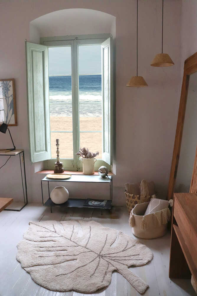 WASHABLE COTTON RUG MONSTERA NATURAL、mySite、gigharbornorthrealestate