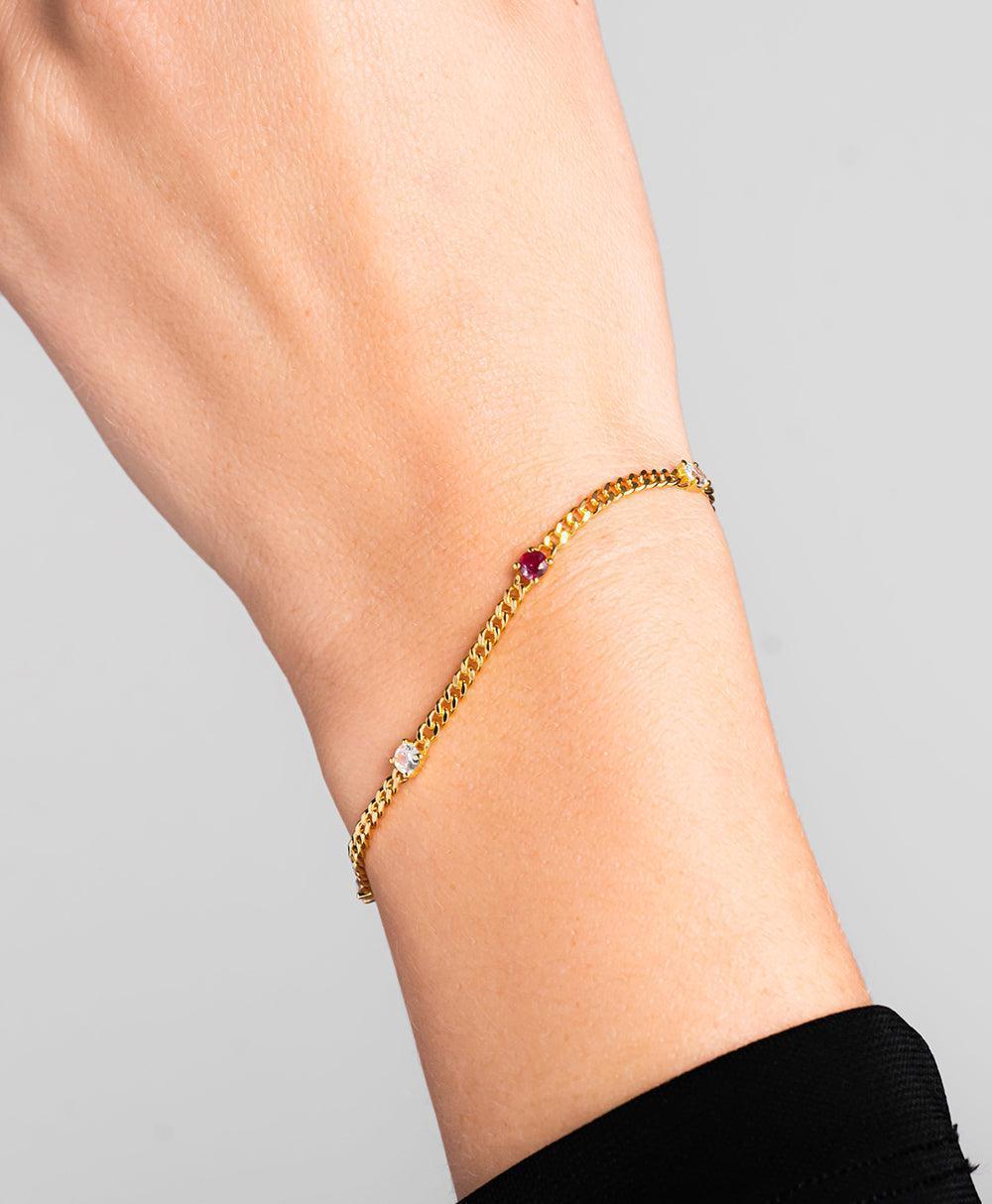  Birthstone Bracelet July 18ct Gold Plated