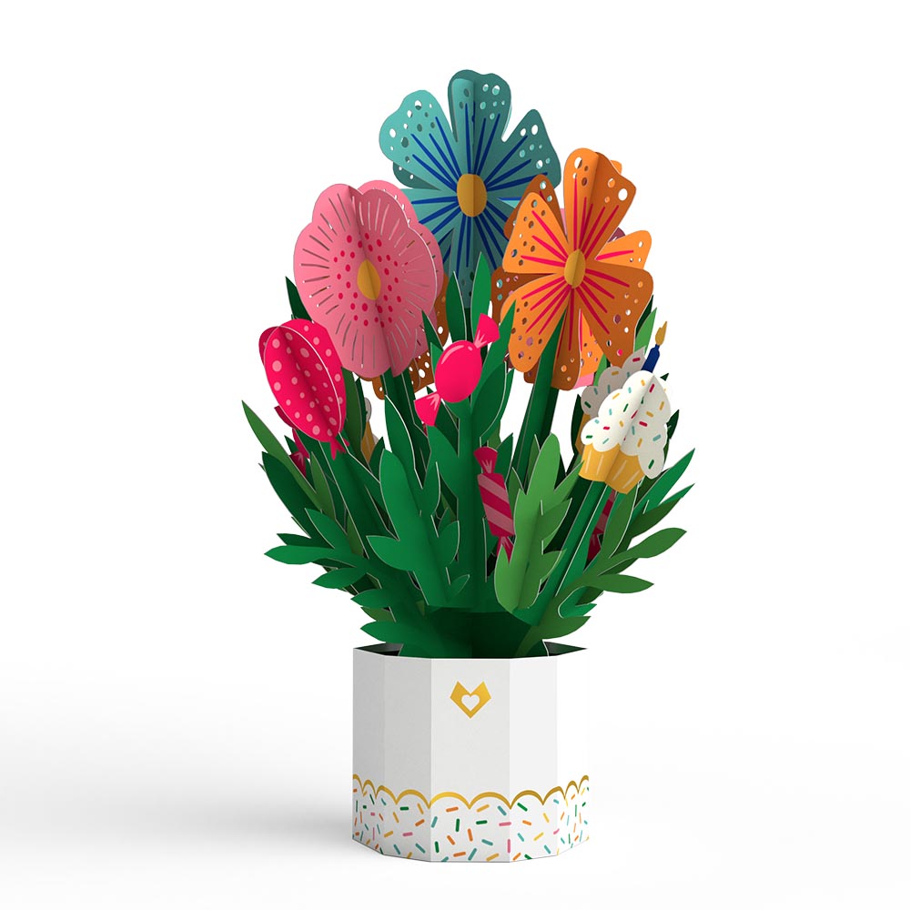 Happy Birthday Card with Mini Bouquet、mySite、solidvoid