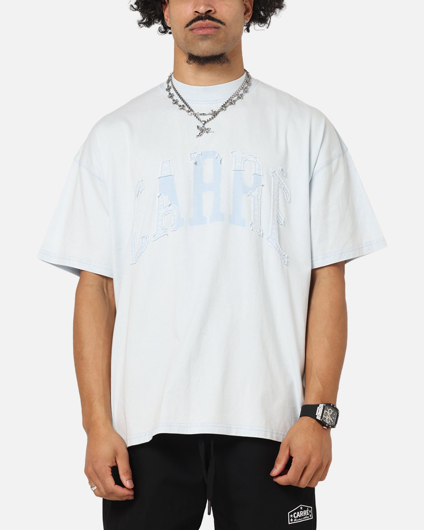 Carre Con Star Oversized T-Shirt Baby Blue、mySite、zt4zffjzw