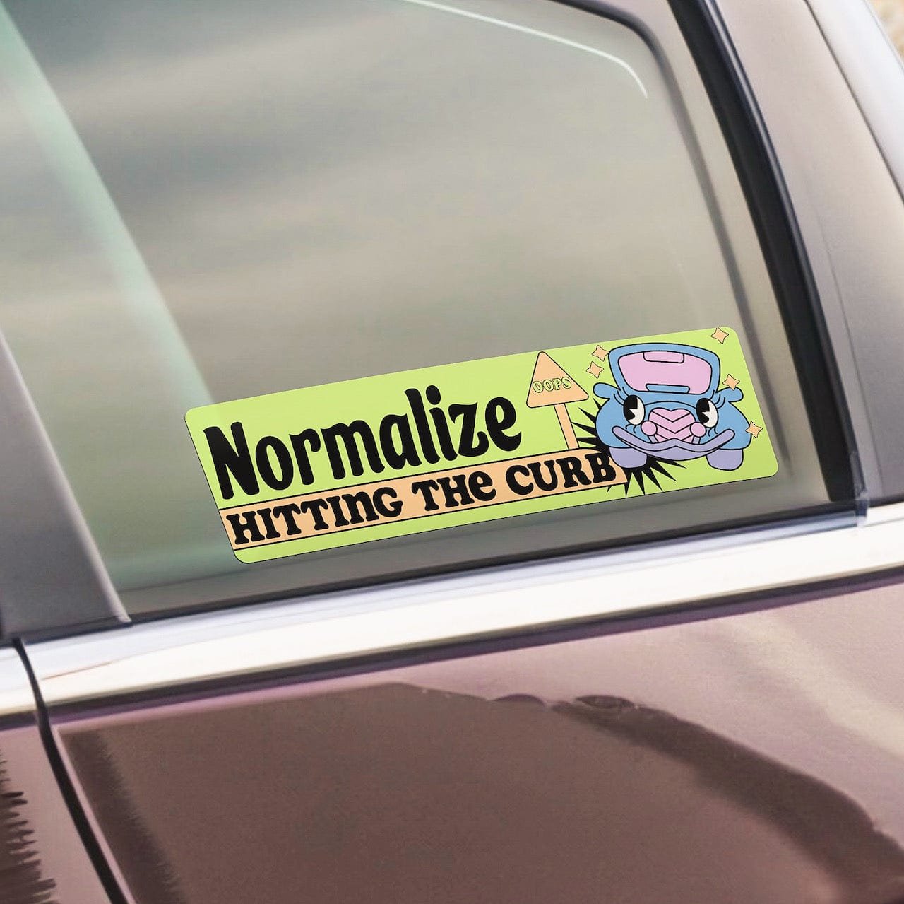  Normalize Hitting The Curb Bumper Sticker - Large、mySite、ghnorth