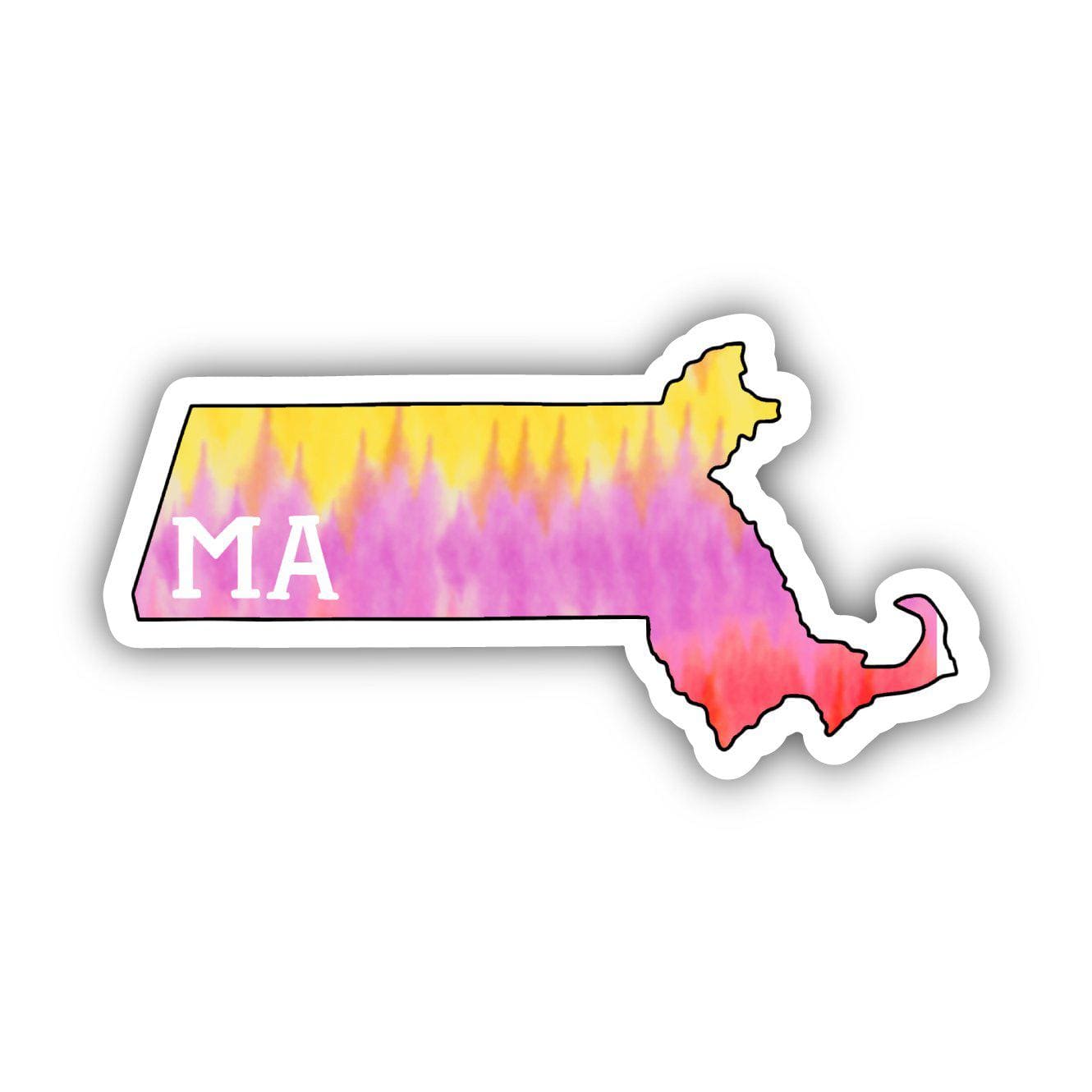  Massachusetts Tie Dye Stripes Sticker、mySite、elrpsem3k