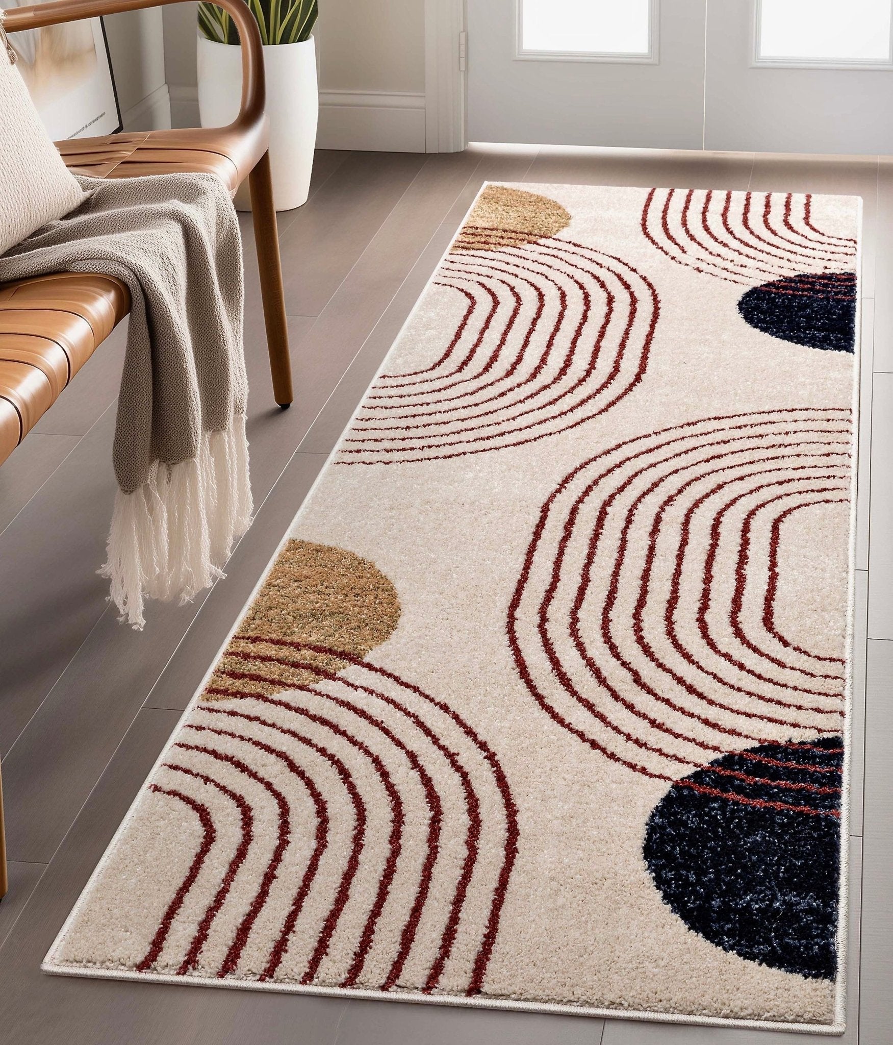 Laslow Modern Geometric Ivory Rug For Living Room, Bedroom, and Dining Room、mySite、gigharbornorthrealestate