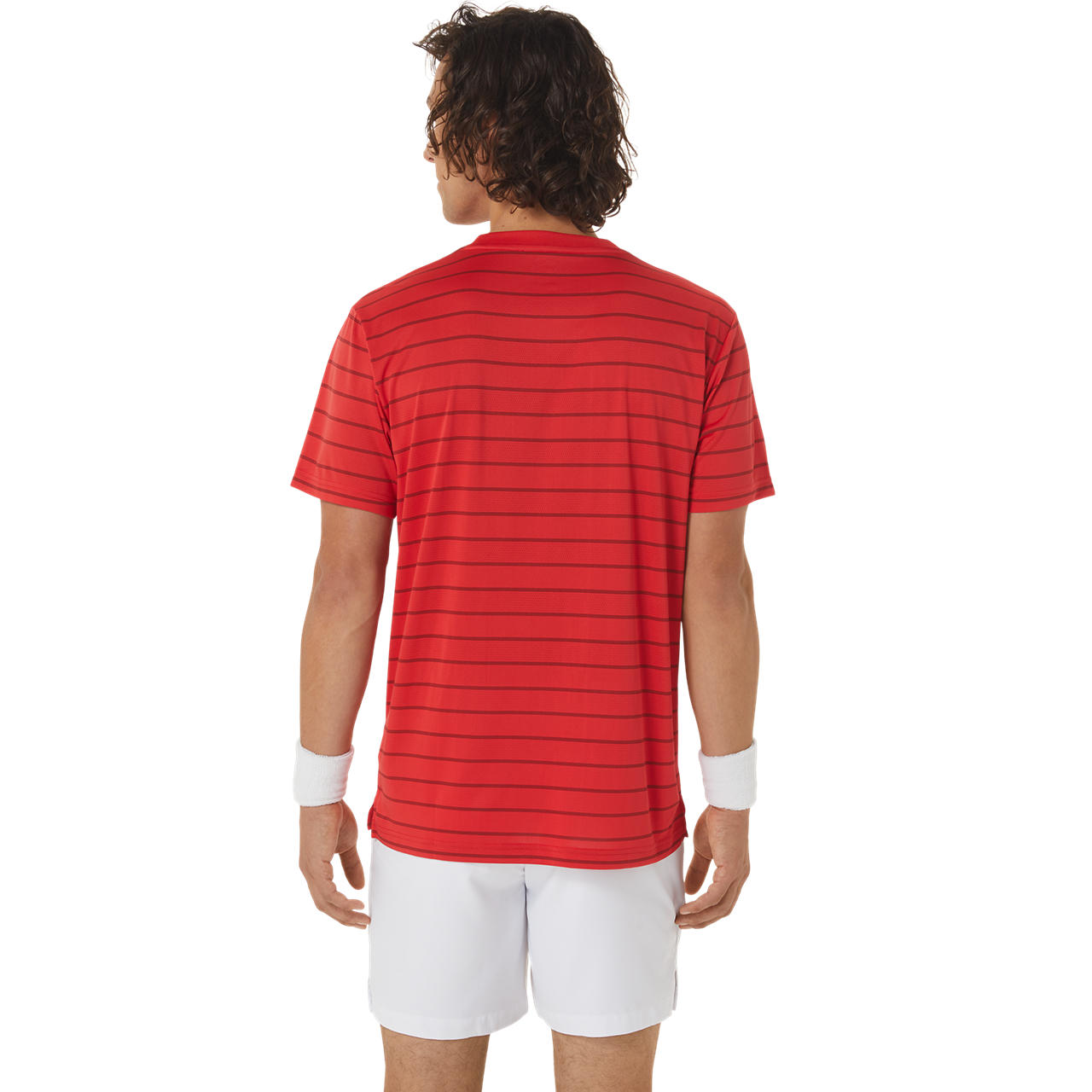 Asics Men's Court Stripe Short Sleeve Top (Red)