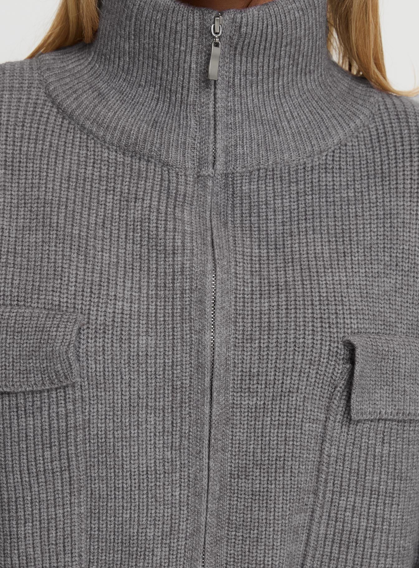 Too Busy Zip Up Sweater Grey、mySite、solidvoid