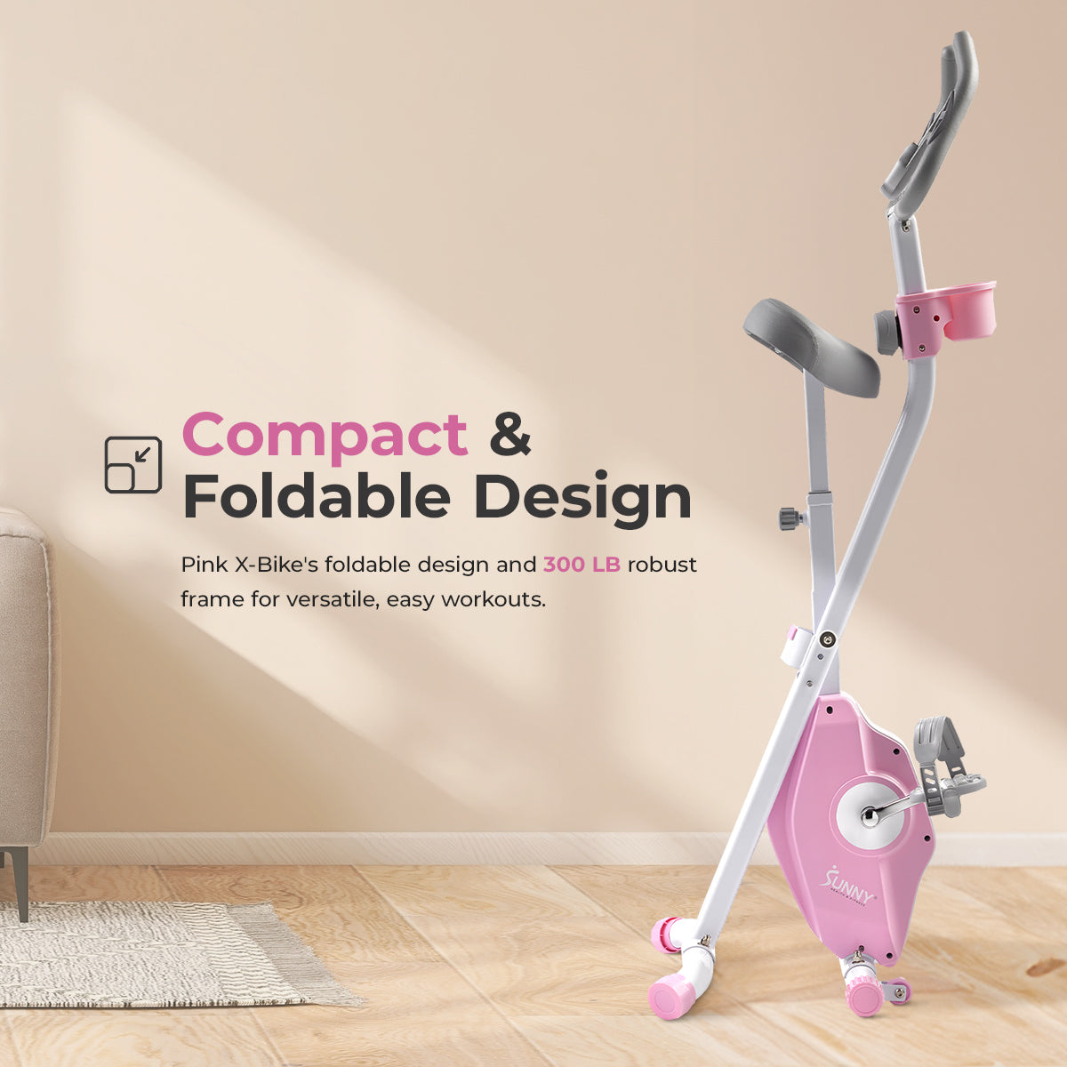  Pink Foldable Magnetic Exercise X-Bike、mySite、ghnorth