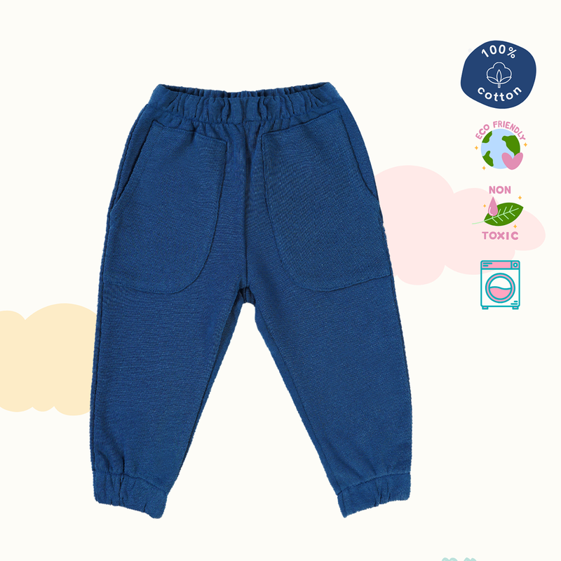 Cotton Terry Sweat Pants | Creme & Yale Blue | Set of 2、mySite、camillekostekn