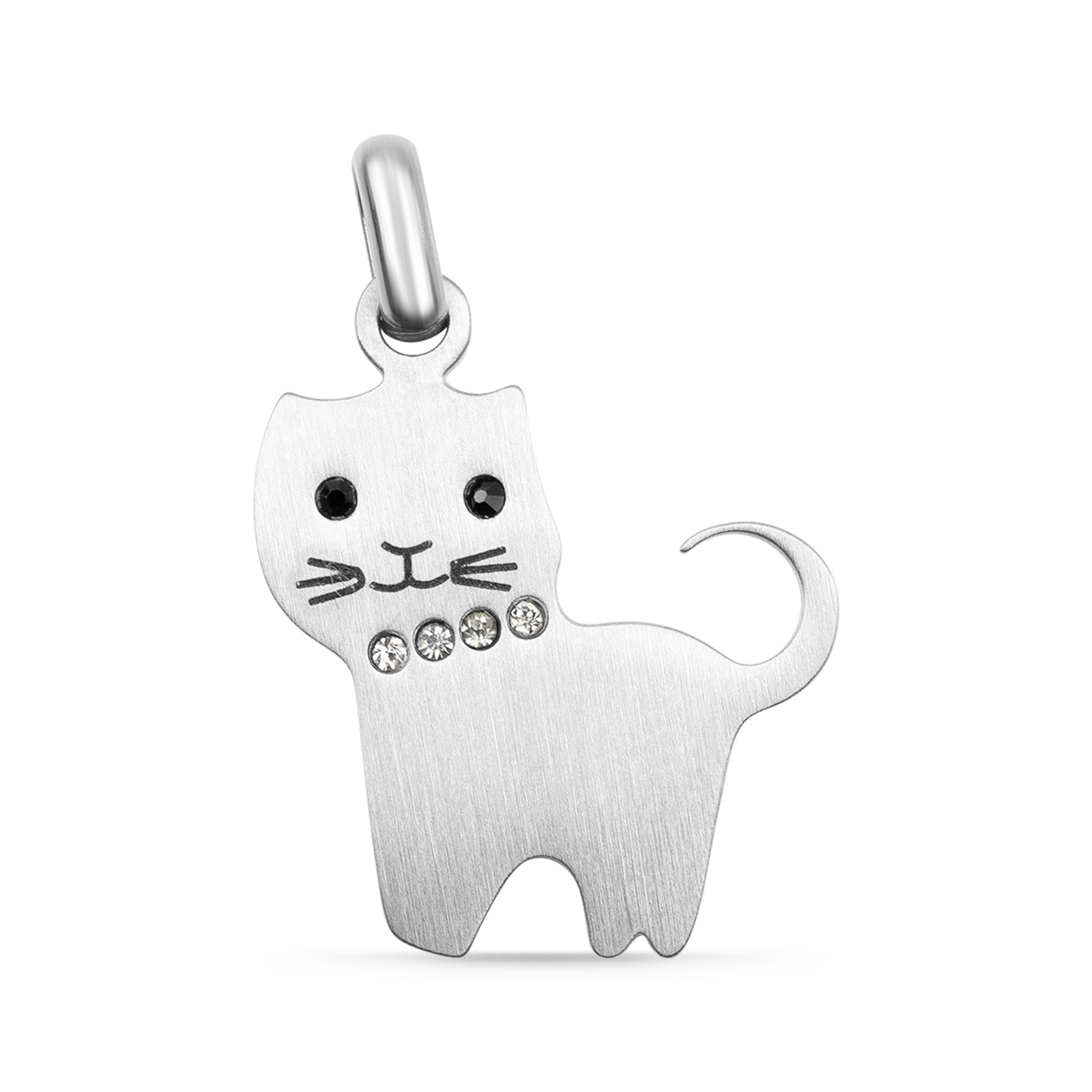 18K Gold PVD Stainless Steel Cat CZ Pendant / PDJ2059、mySite、dreamappss