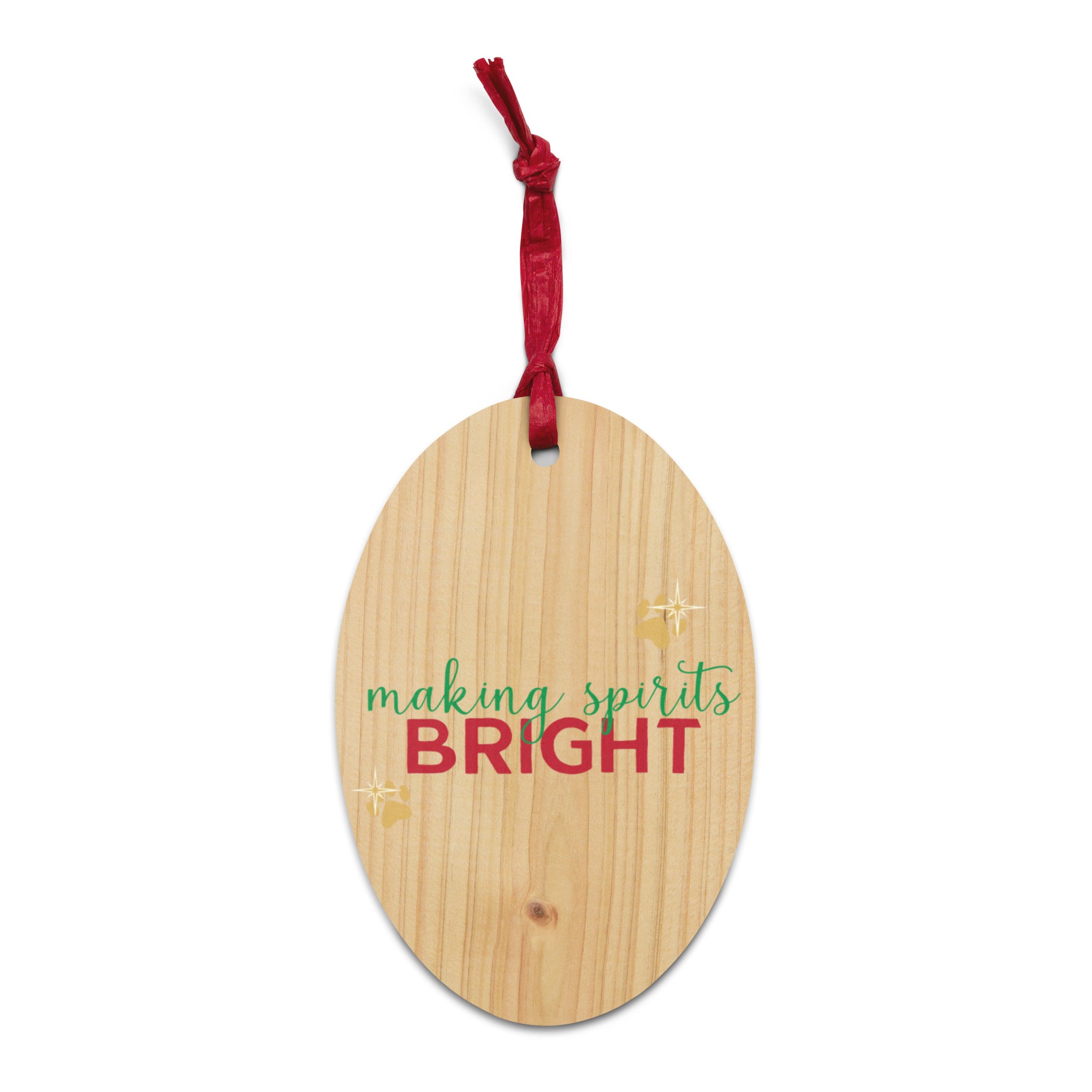 Making Spirits Bright Wooden Ornament、mySite、camillekostekn