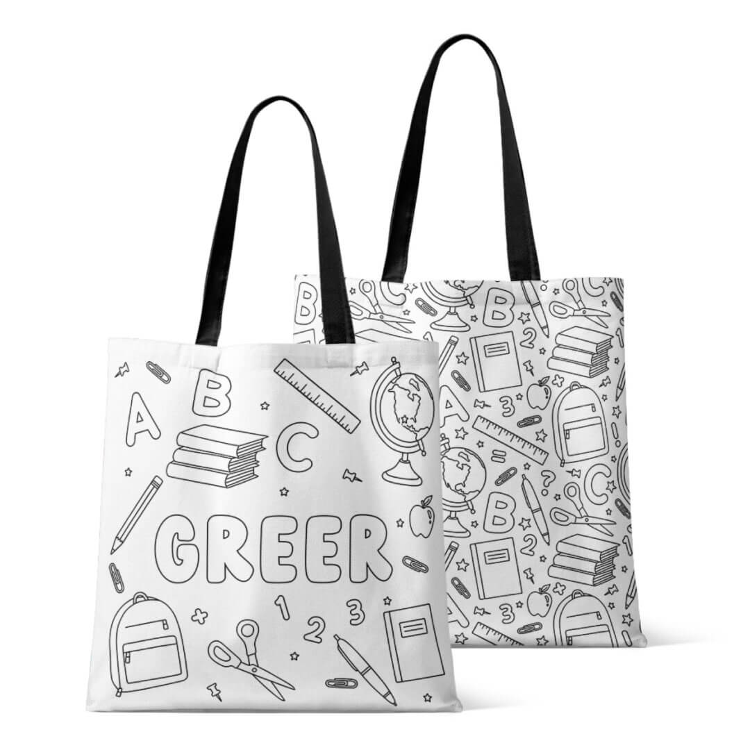  Colorable Personalized Tote Bags | School Days、mySite、layawaytickets