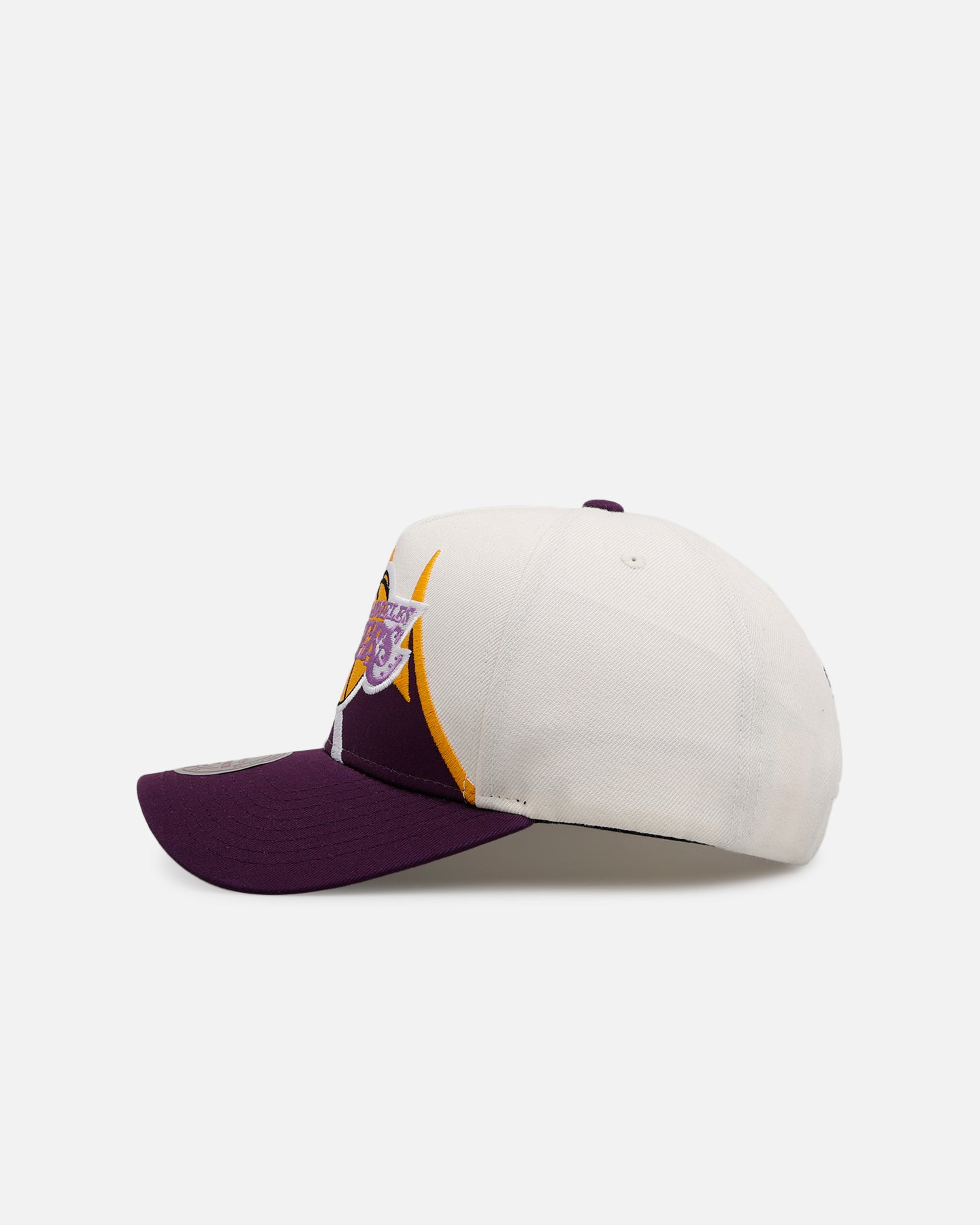 Mitchell & Ness Los Angeles Lakers 'Shark Tooth' Pro Pinch Snapback Cream/Purple、mySite、zt4zffjzw
