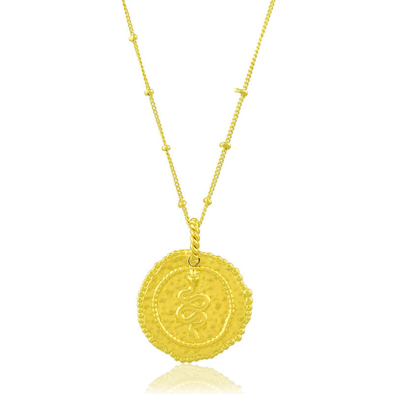 Snake Coin Charm Necklace | 14K Gold Plated、mySite、camillekostekn