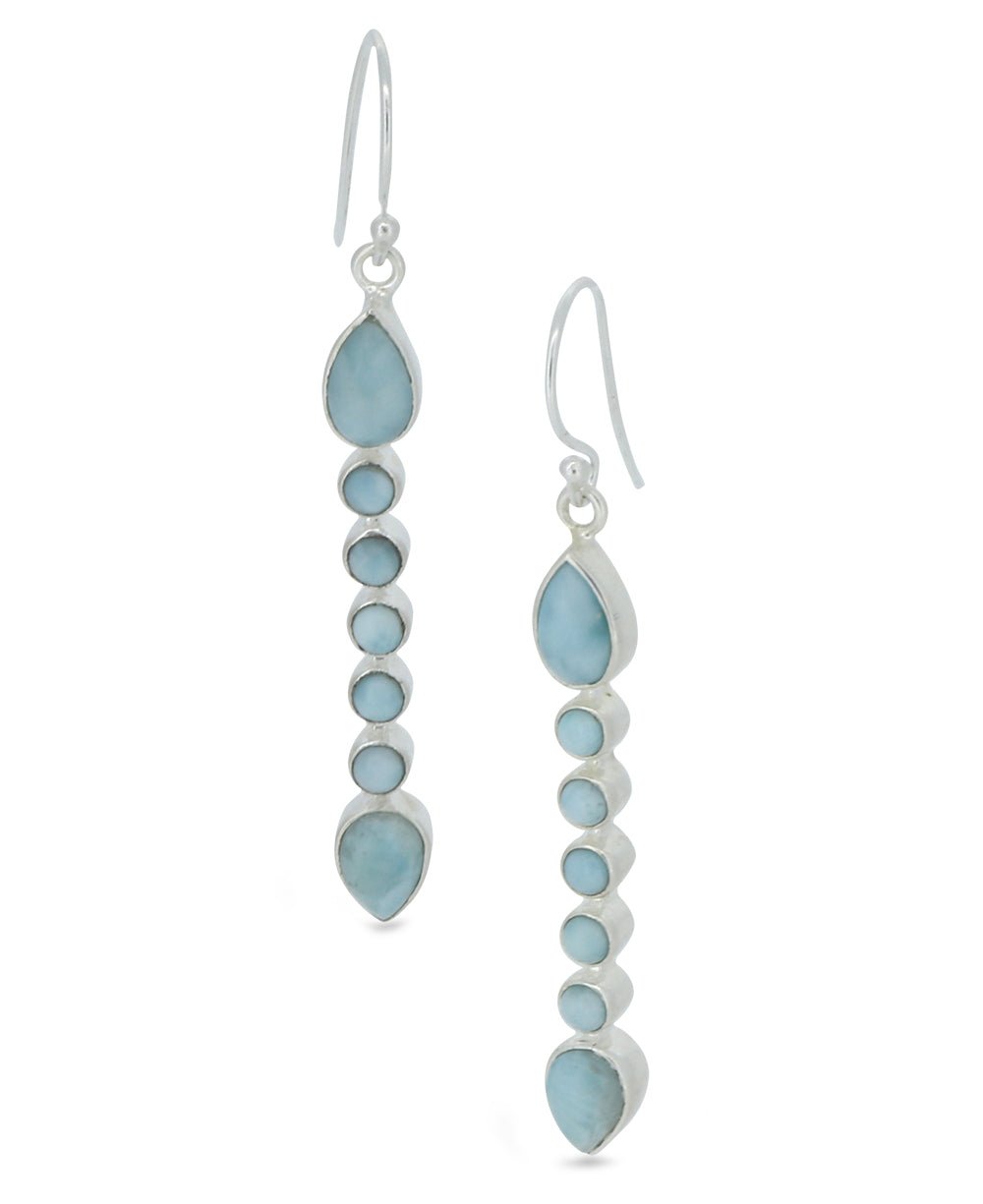 Sterling Silver Calming Larimar Earrings、mySite、topwebapps