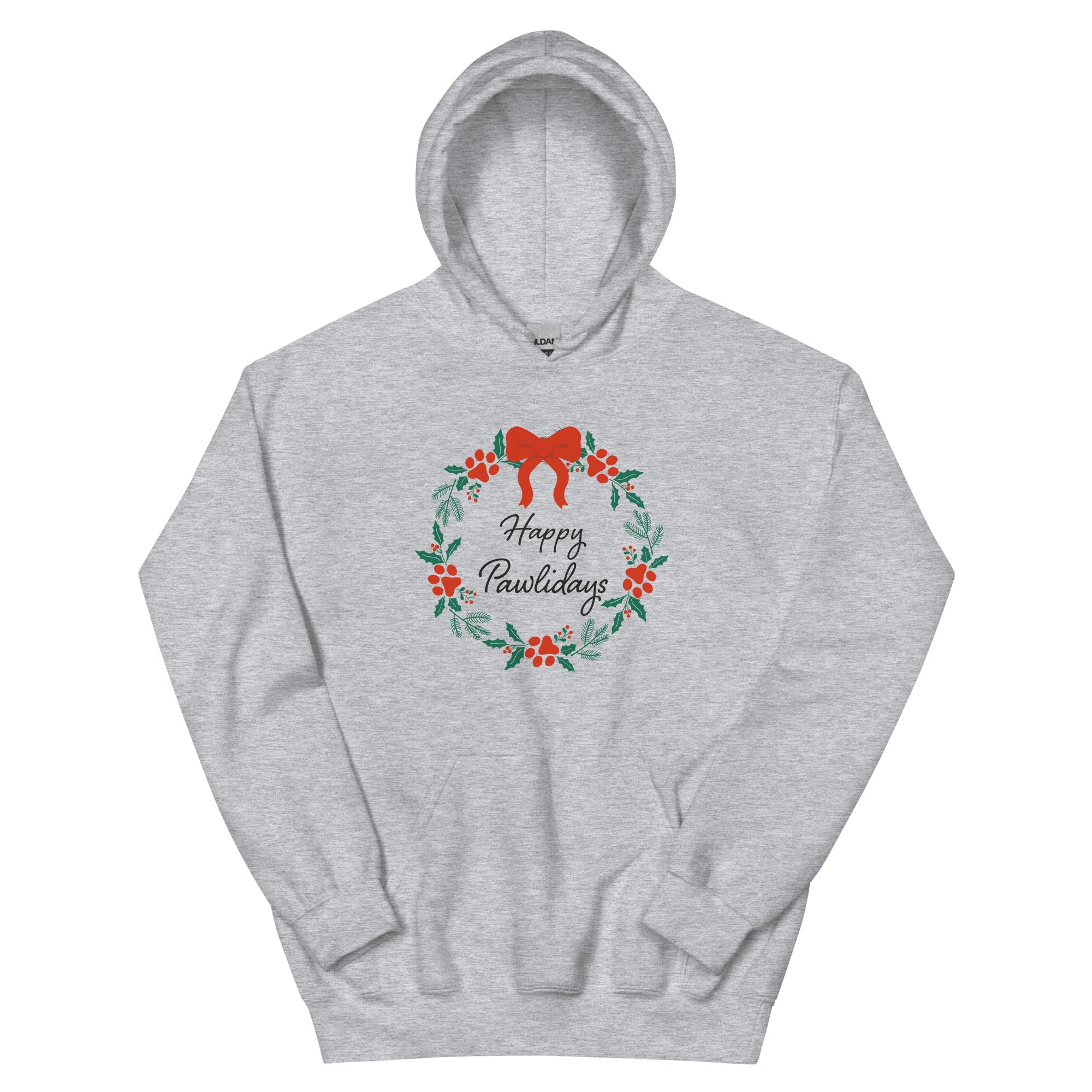 Happy Pawlidays Wreath Hoodie、mySite、camillekostekn