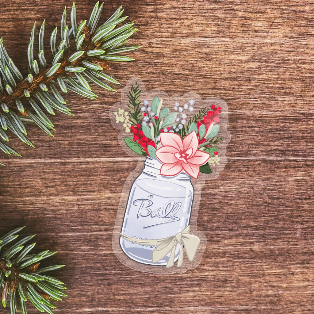  Holiday Flowers in Vase Clear Sticker、mySite、ghnorth