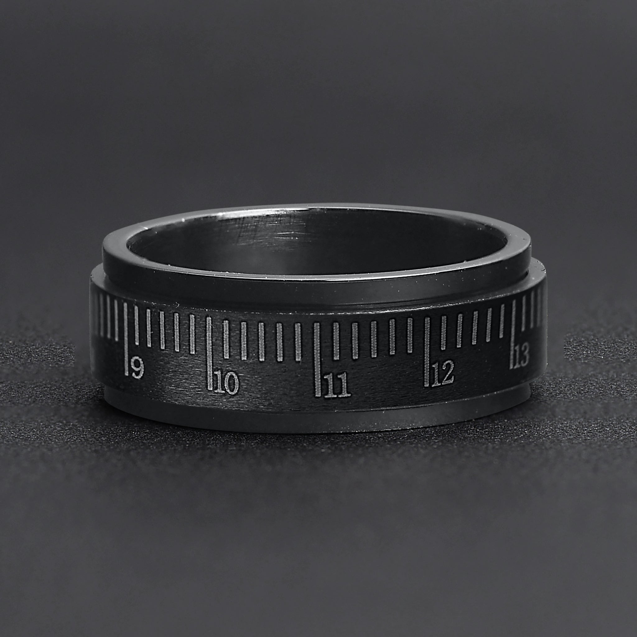 Stainless Steel Black Ruler Spinner Ring / STC013、mySite、dreamappss