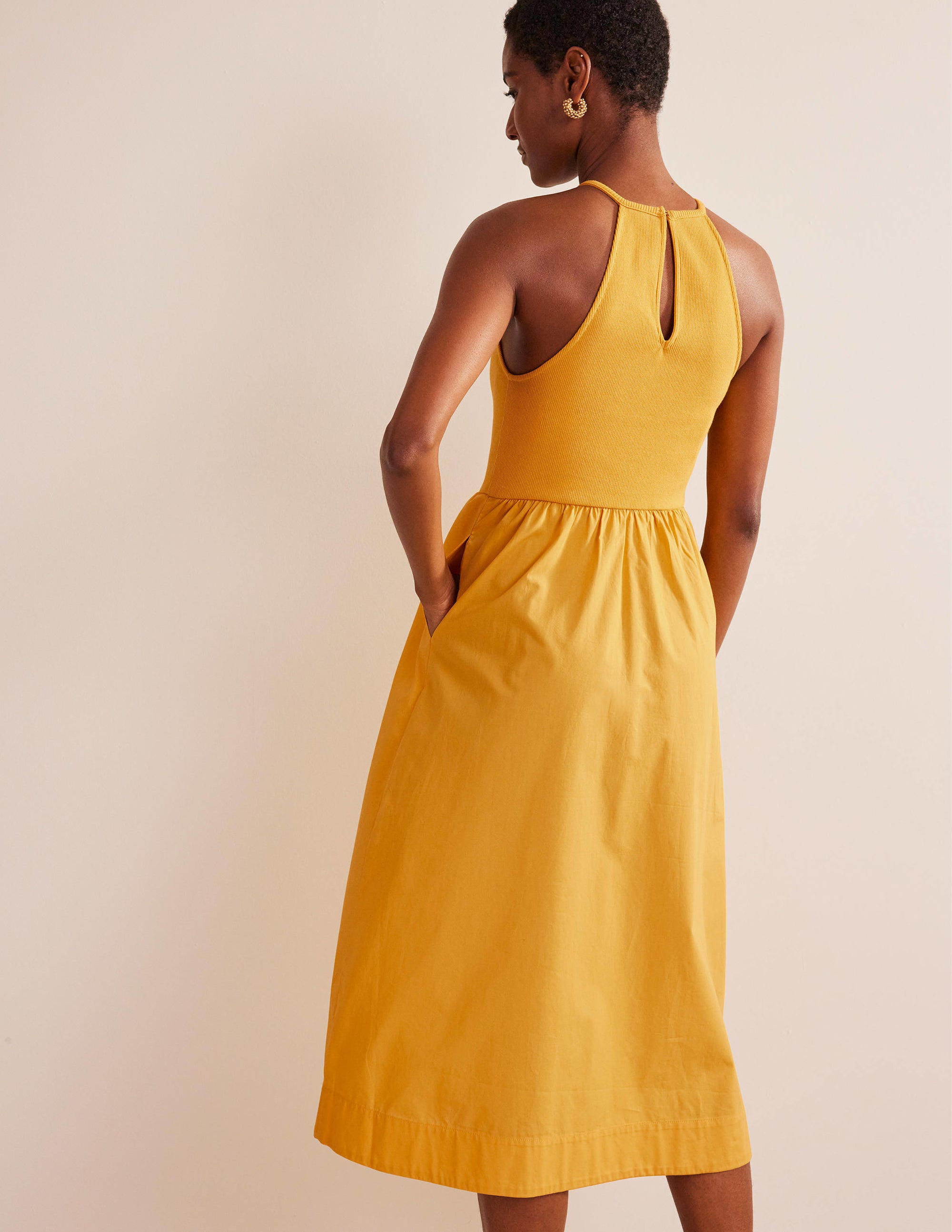  Ribbed Halterneck Midi Dress-French Marigold、mySite、ashleygrahame