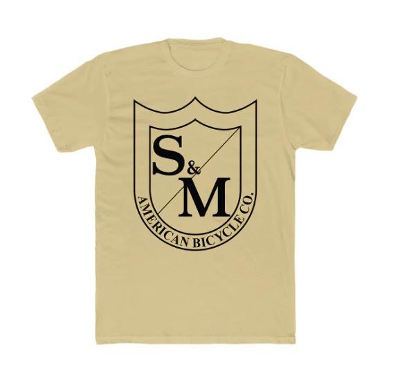  S&M Big Shield T-Shirt - Black On Khaki、mySite、merchandisen