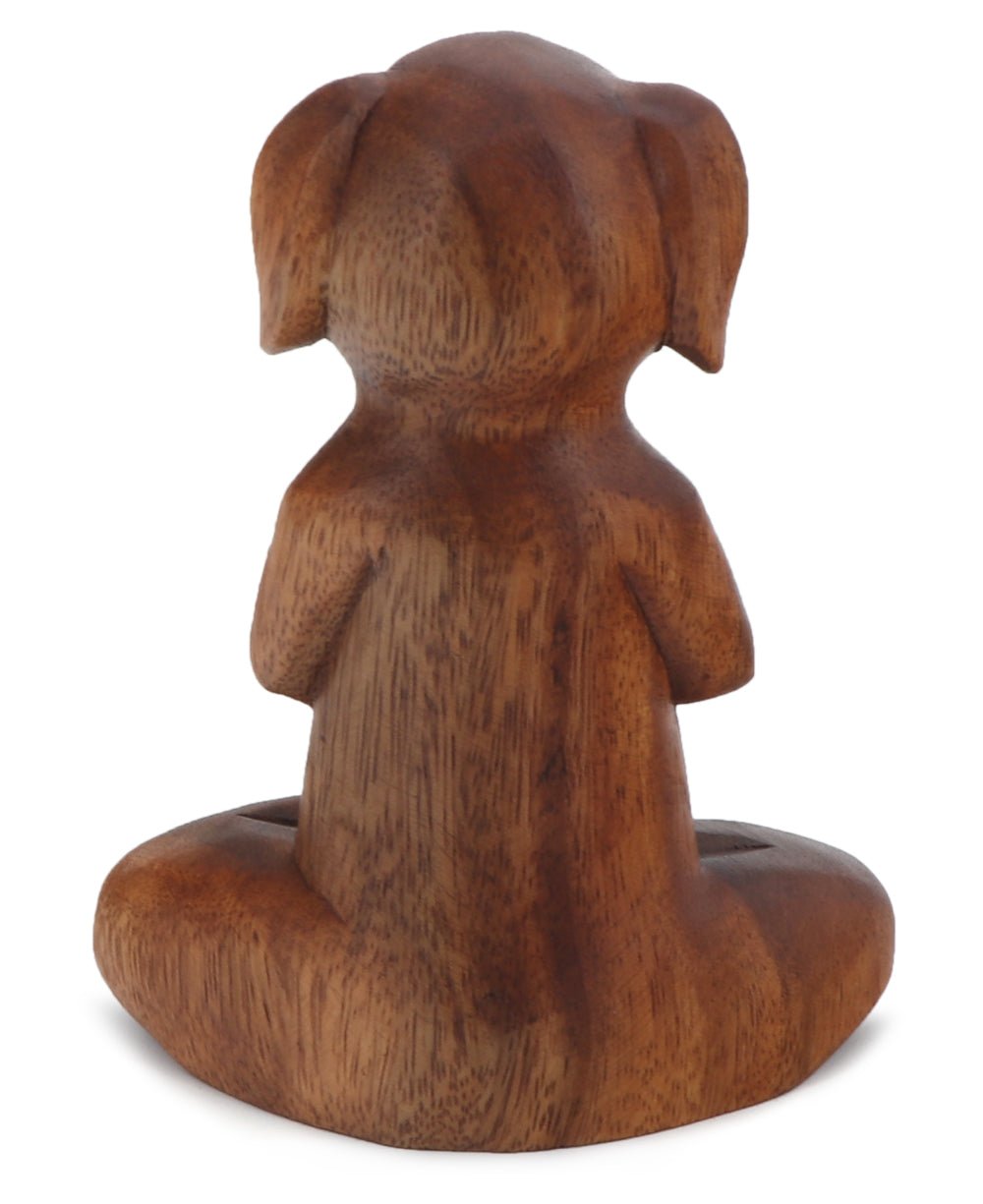 Hand Carved Meditating Namaste Dog Statue、mySite、topwebapps