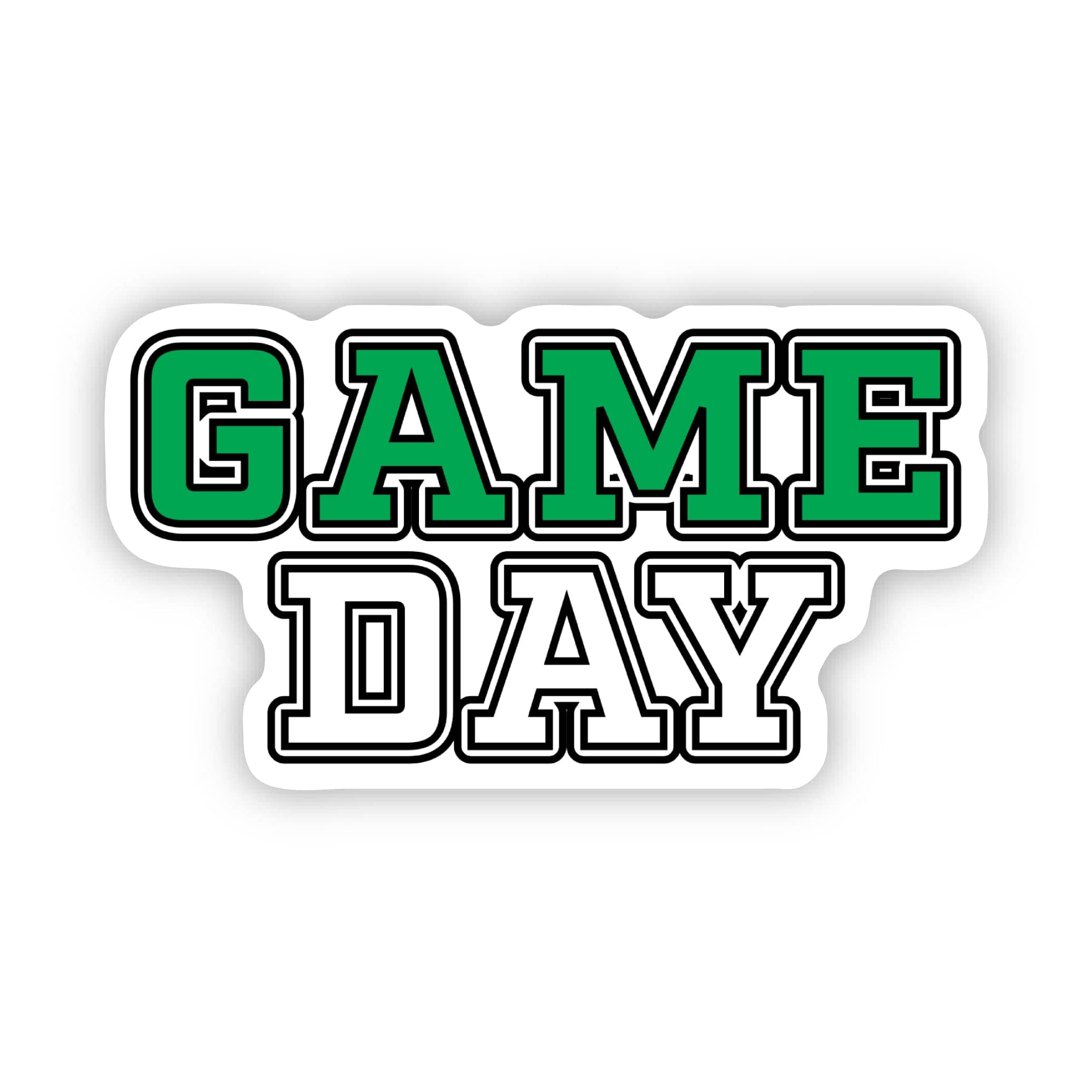  Game Day Green White Sports Text Sticker、mySite、elrpsem3k