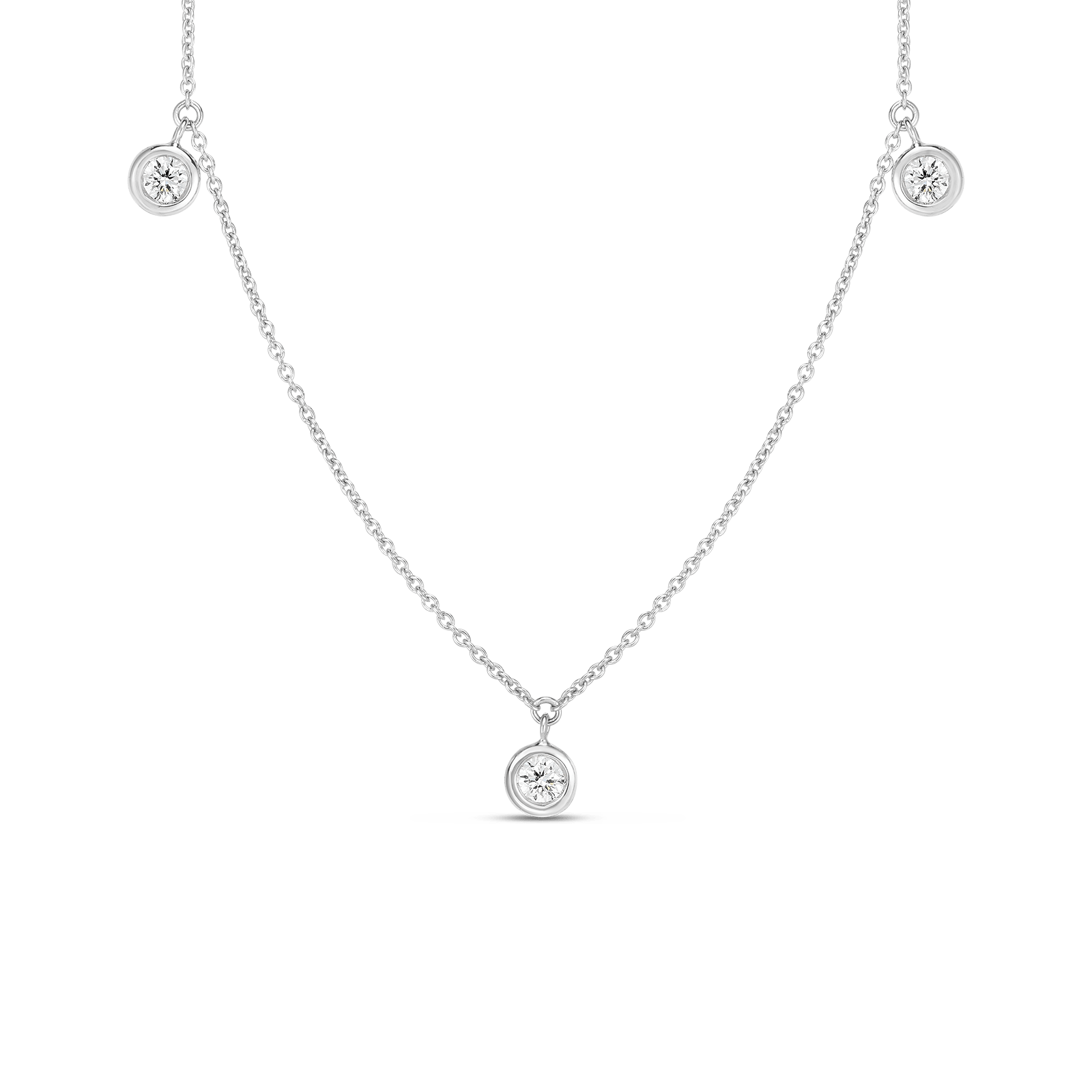 18K Gold Diamonds By The Inch Dangling Three Station Necklace、mySite、hinf8tx79