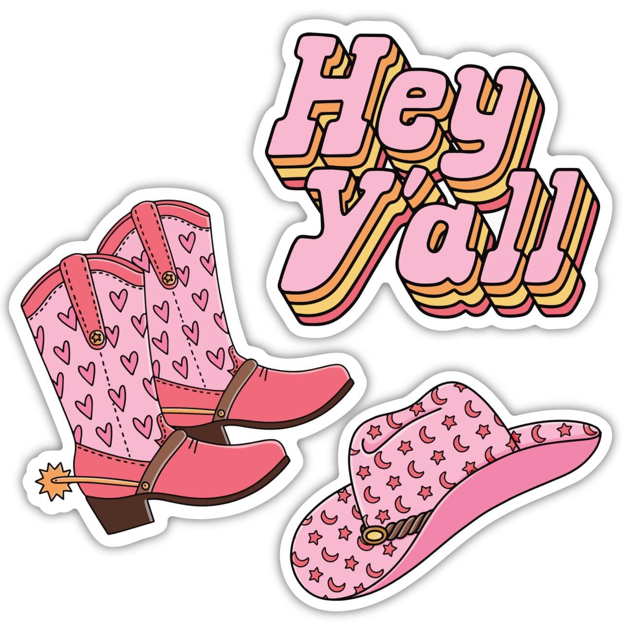  Hey Y'All Pink Hearts 3 Pack、mySite、ghnorth