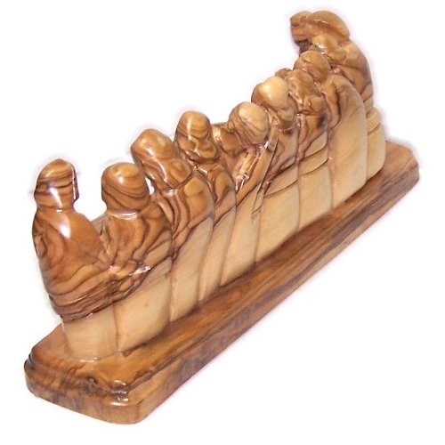 Olive wood Last Supper - one piece modern or abstract design (27x10 cm or 10.5x4 inches )、mySite、topwebapps