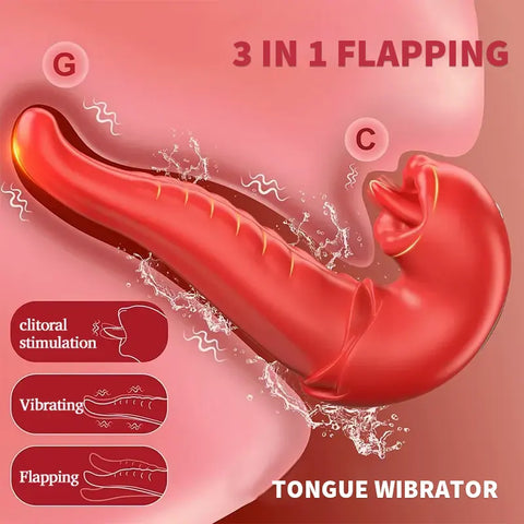 App-Controlled Tongue Vibrator Rose Toy
