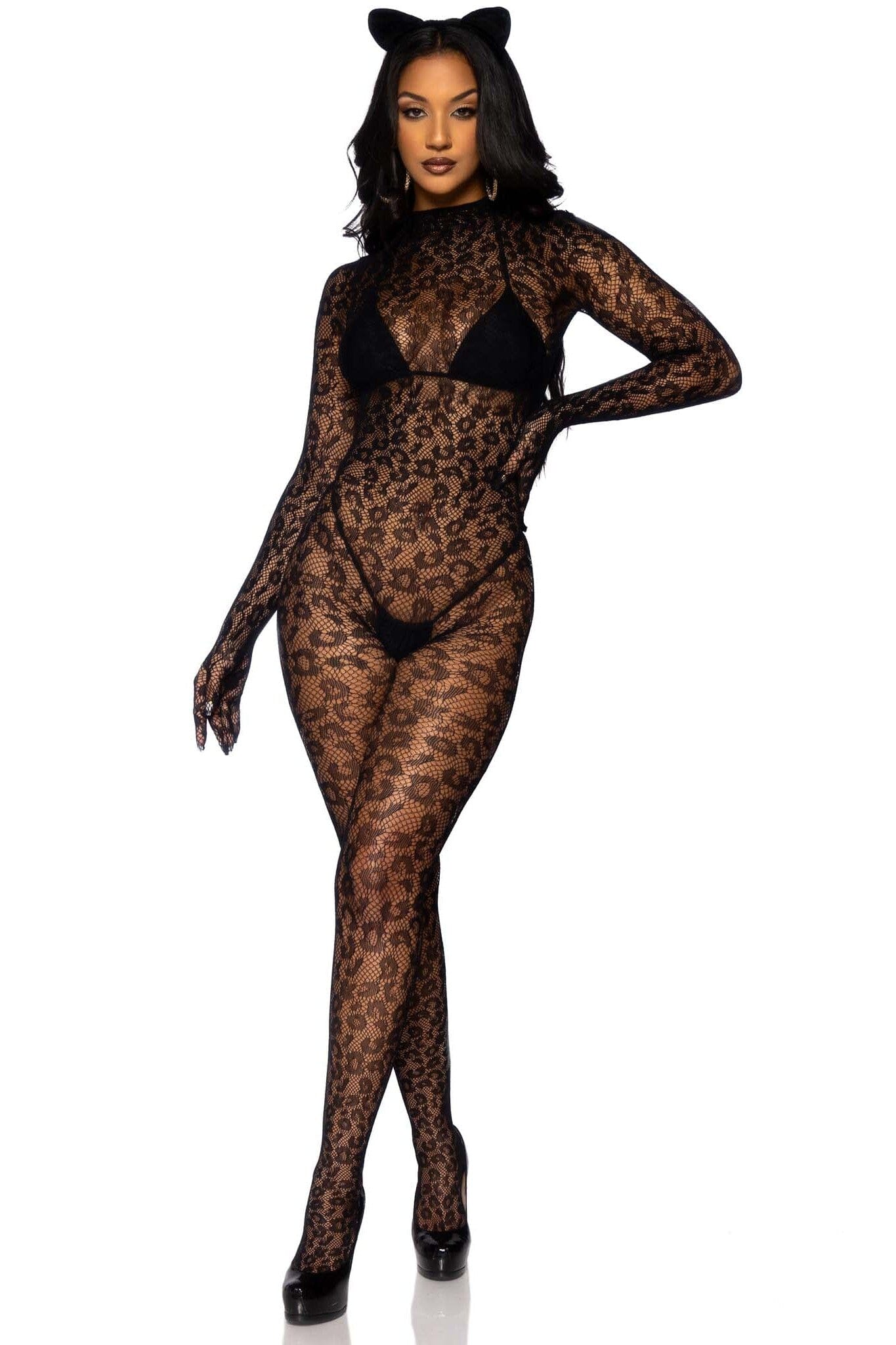 Seamless Leopard Net Gloved Catsuit、mySite、bengalsvssteelers