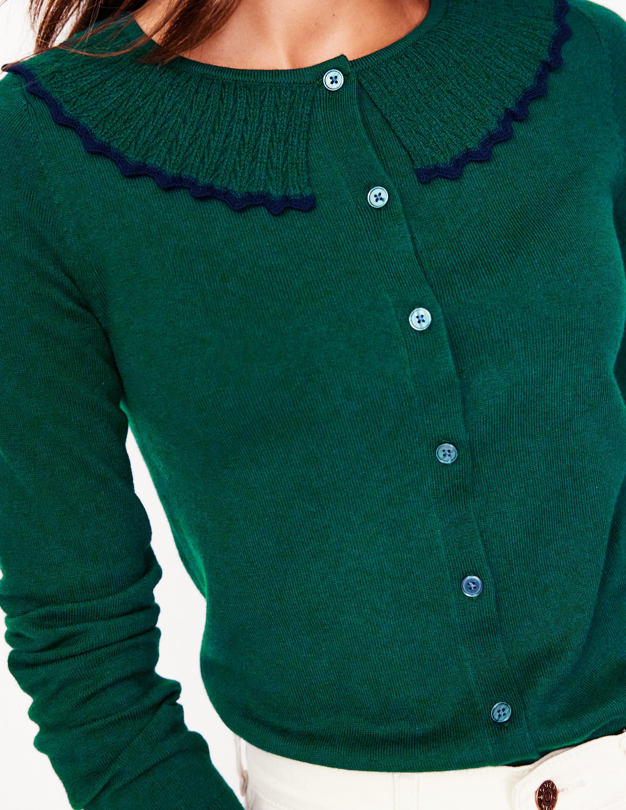  Frill Collared Cardigan-Glade Green、mySite、ashleygrahame