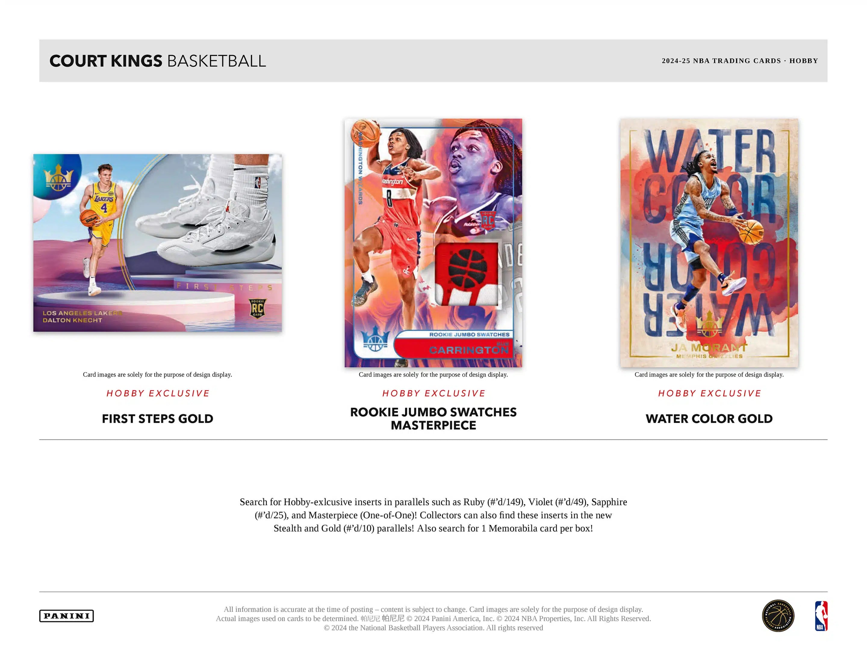 Panini Court Kings NBA Basketball 2024/25 - Hobby Box、mySite、waistdrama