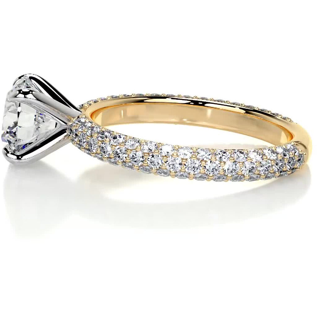 Charlotte Moissanite & Diamond Ring -18K Yellow Gold、mySite、hinf8tx79