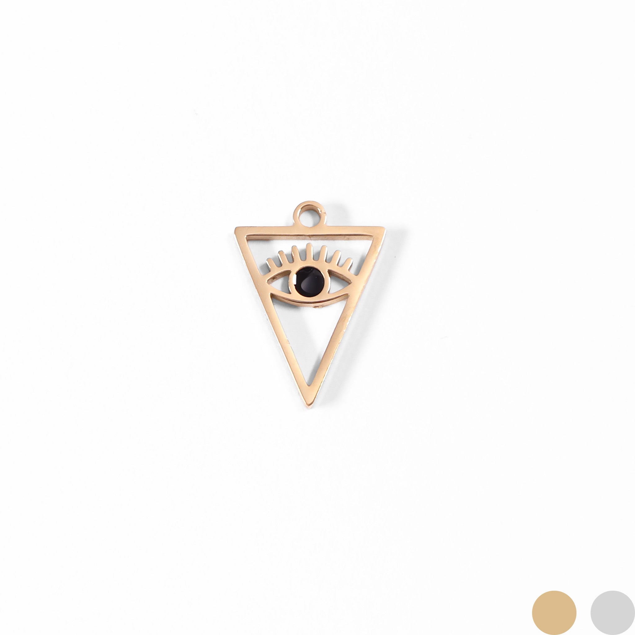 18K Gold PVD Stainless Steel Triangle Evil Eye Charm / PDL0027、mySite、dreamappss