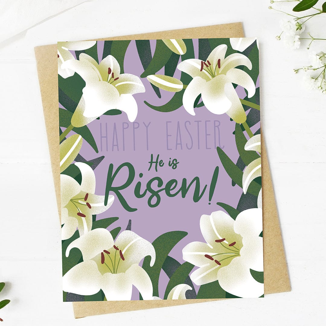  Happy Easter. He is Risen! Easter Lily Faith Card、mySite、elrpsem3k
