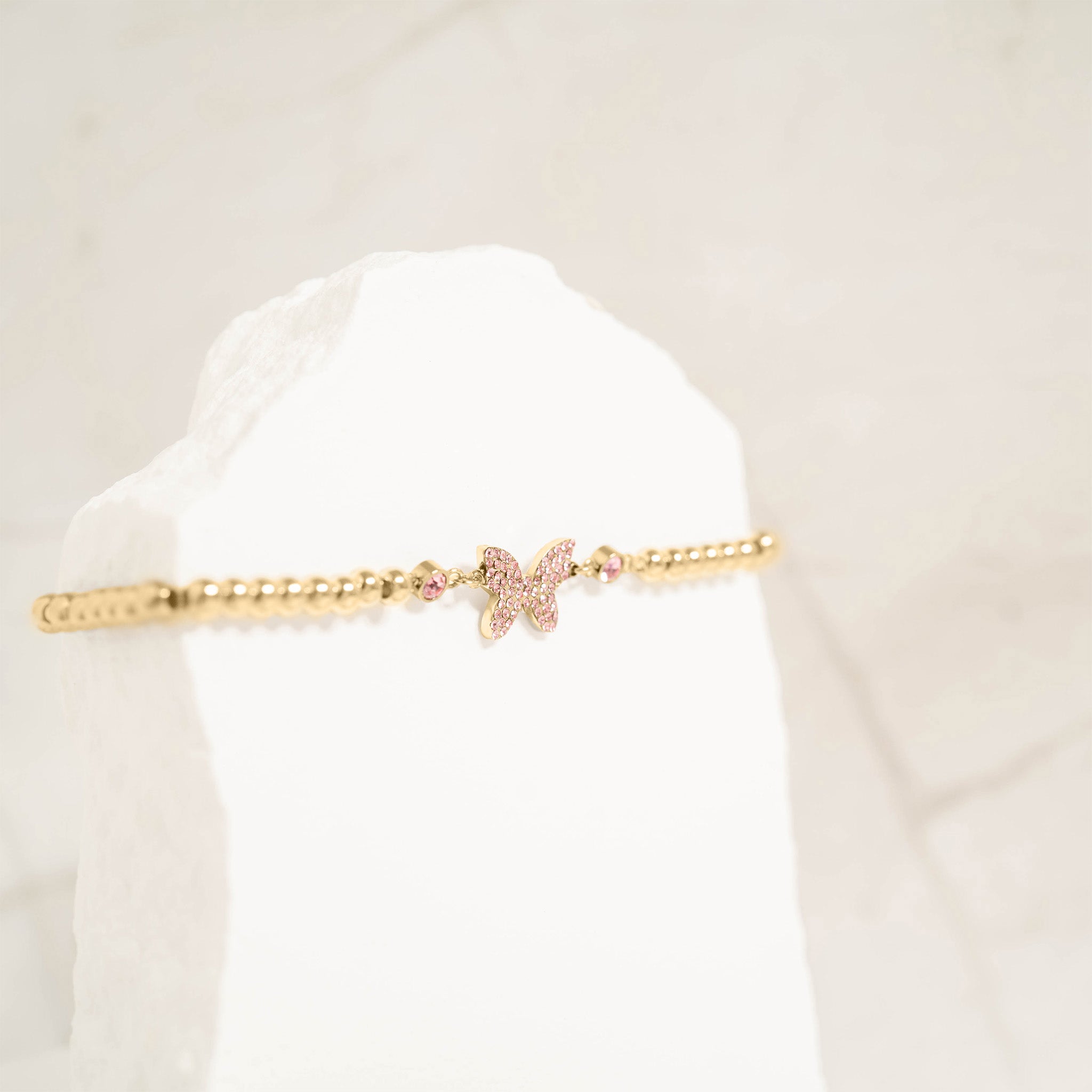 18K Gold PVD Stainless Steel Butterfly Stretch Bracelet / BRJ1074、mySite、dreamappss