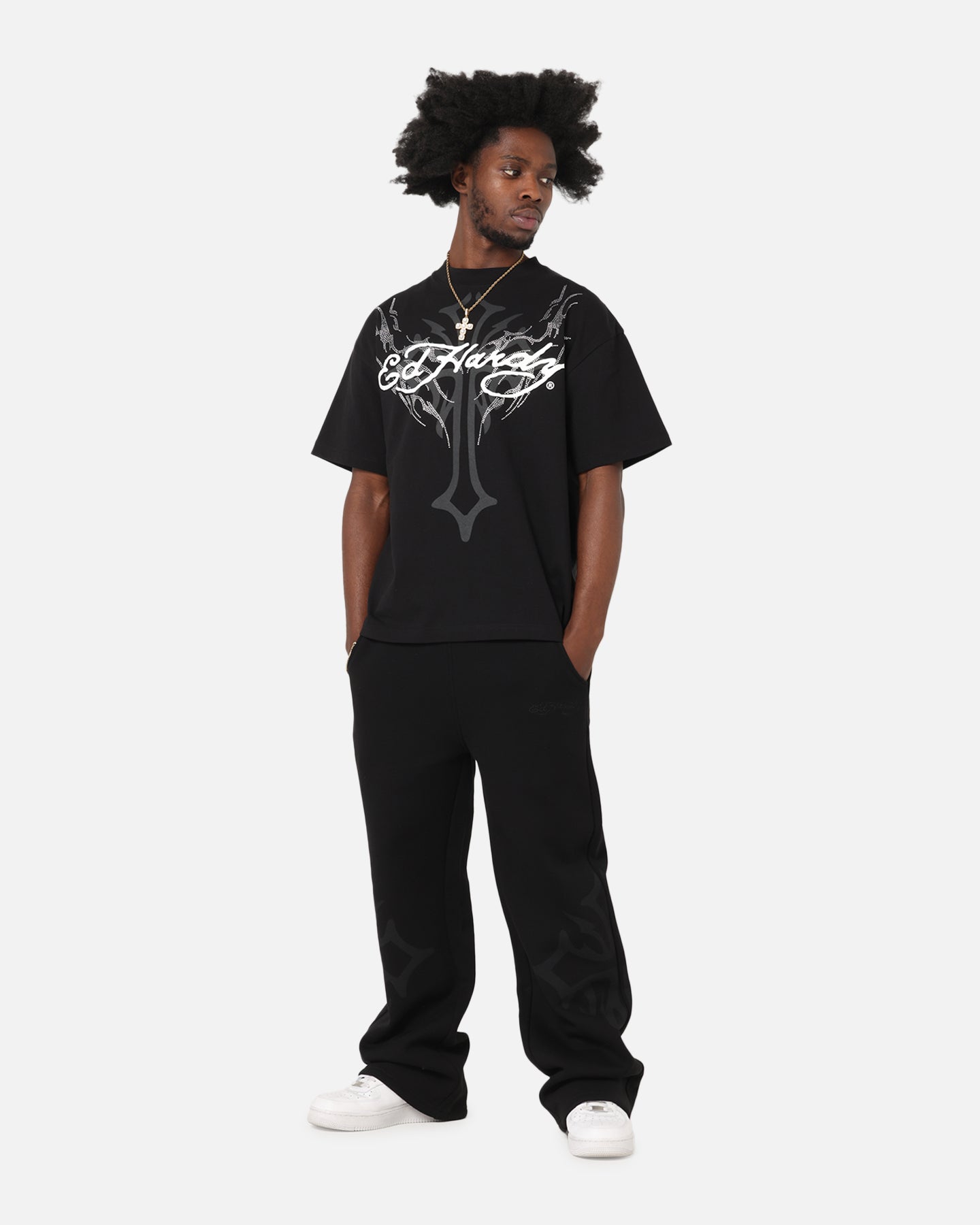 Ed Hardy Trinity Rhinestone T-Shirt Black、mySite、zt4zffjzw