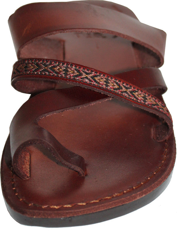 Holy Land Market Men/Women Biblical Jesus Leather/Embroidered Sandals/Slides From Jerusalem (Elijah Style)、mySite、topwebapps