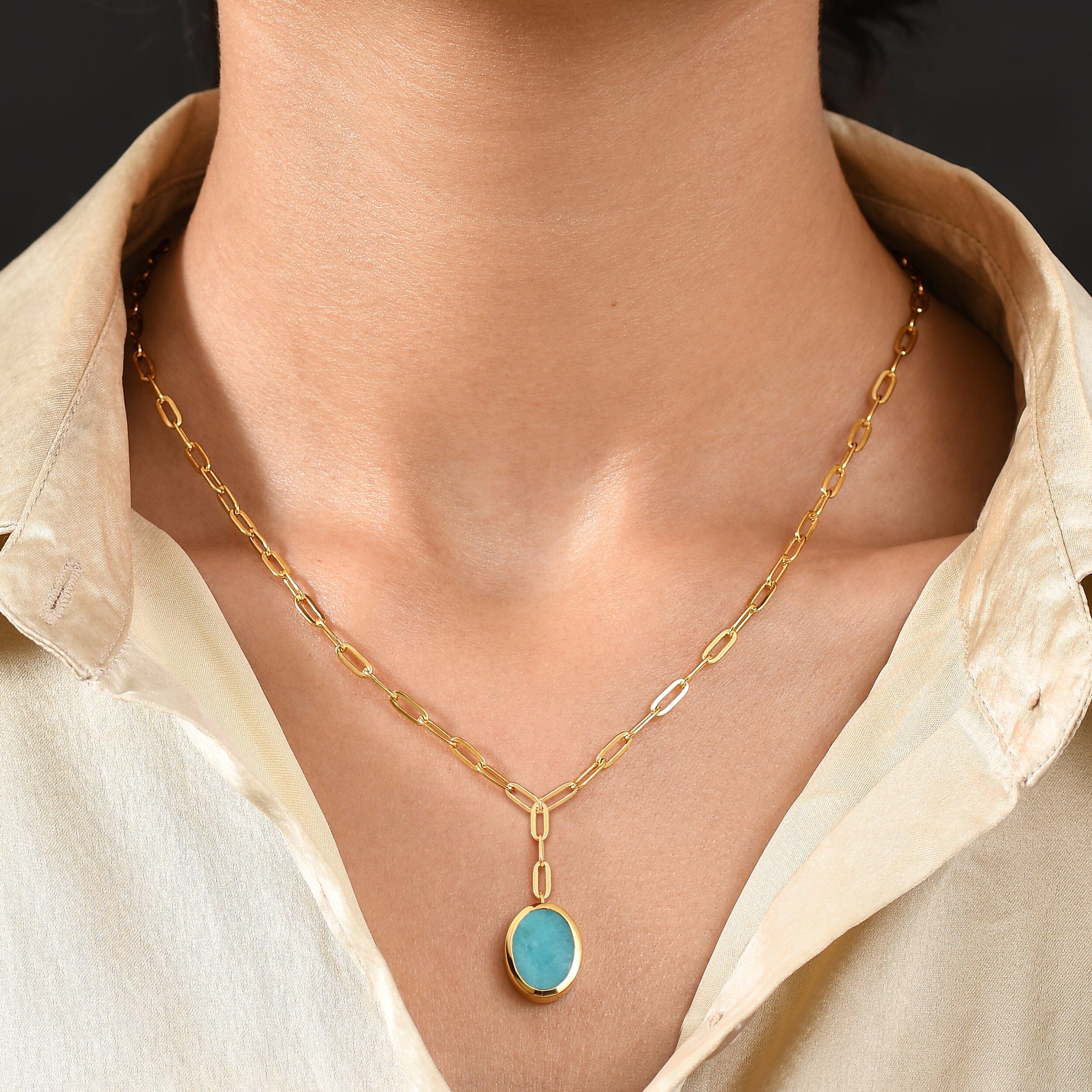 Amazonite Widelink Necklace - Enfolded Abundance、mySite、hinf8tx79