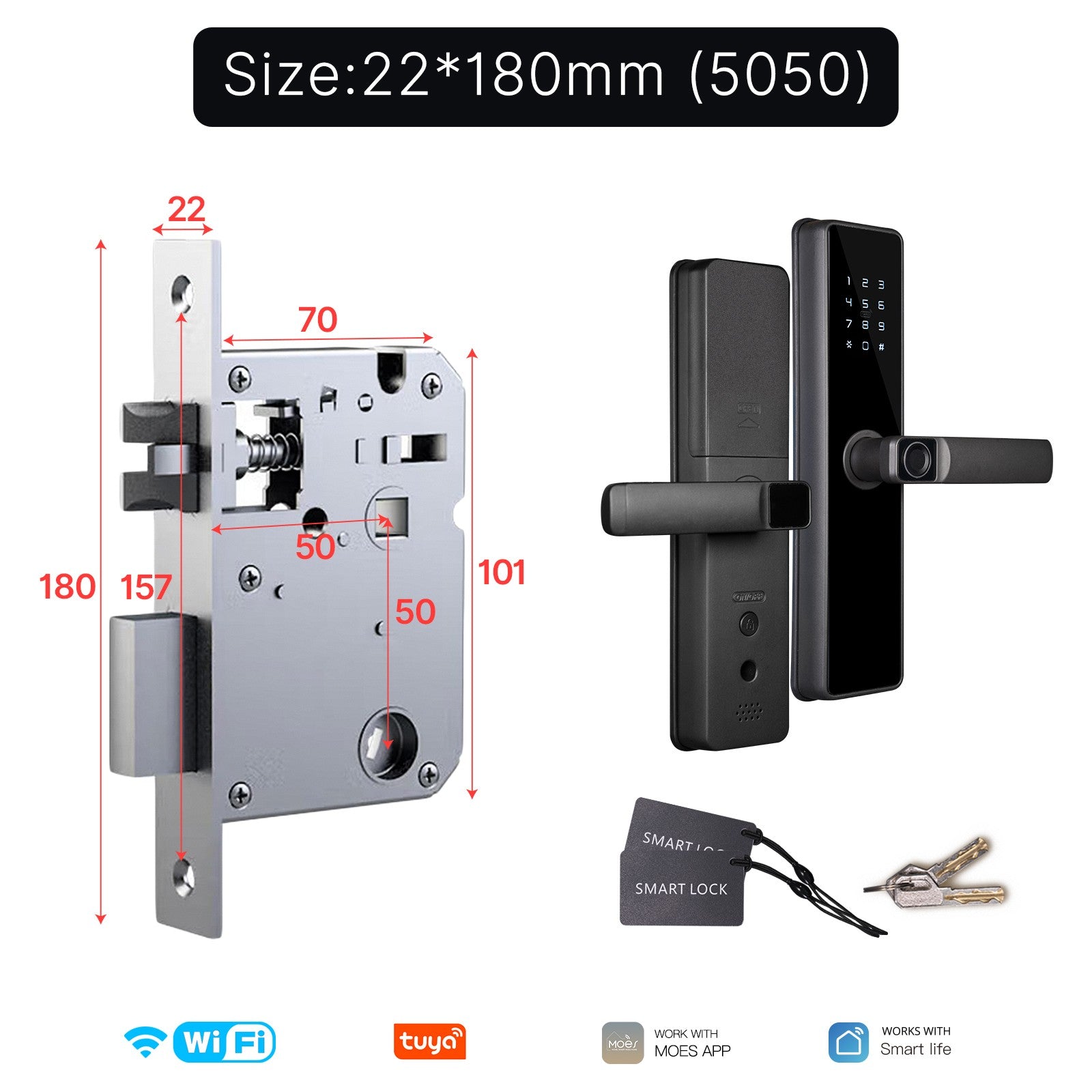 WiFi Smart Door Lock Fingerprint Remote Unlock Antihijack Tamper Alarm Multiple Unlocking、mySite、fannypackpong