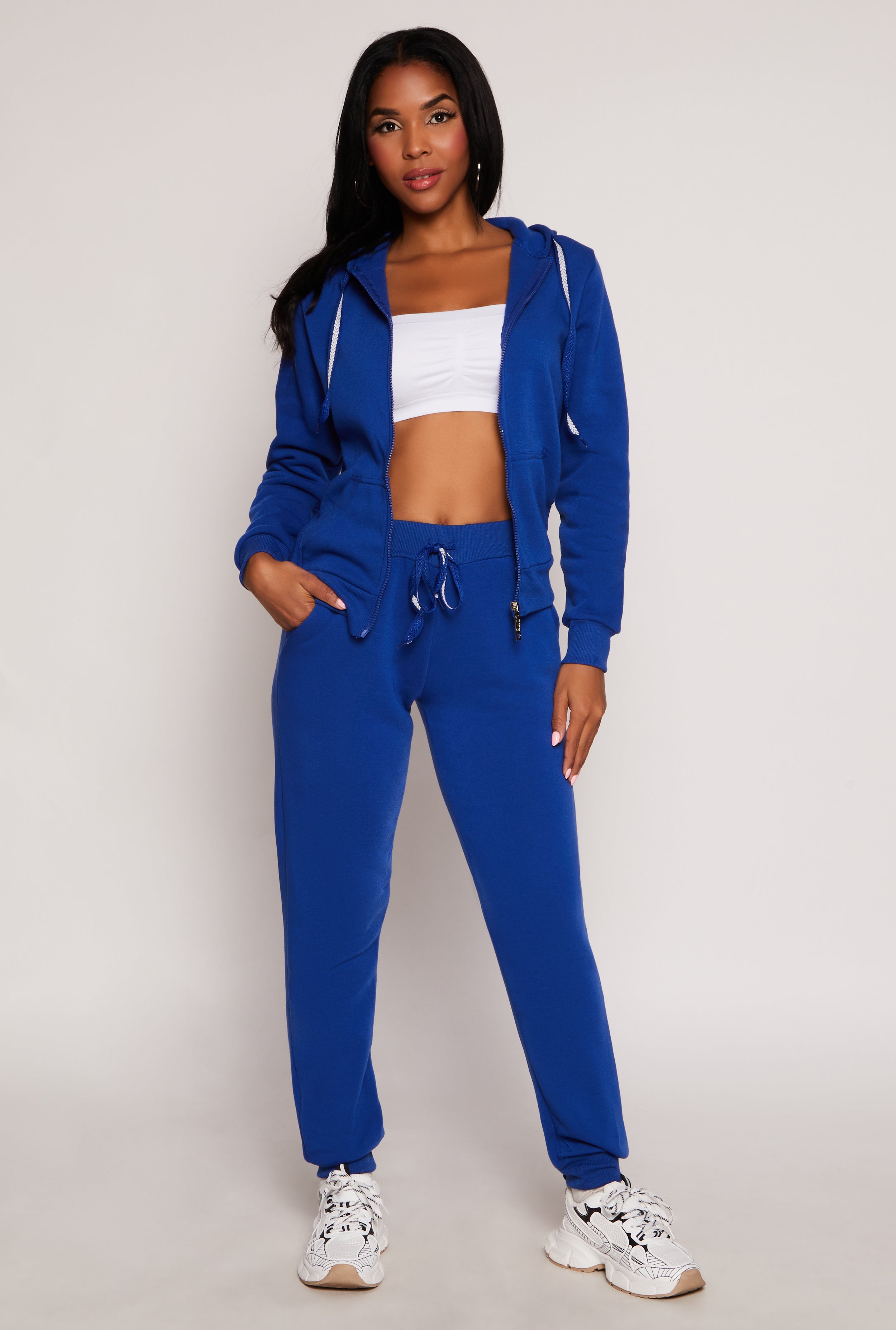 Fleece High Waist Drawstring Joggers、mySite、camillekostekn