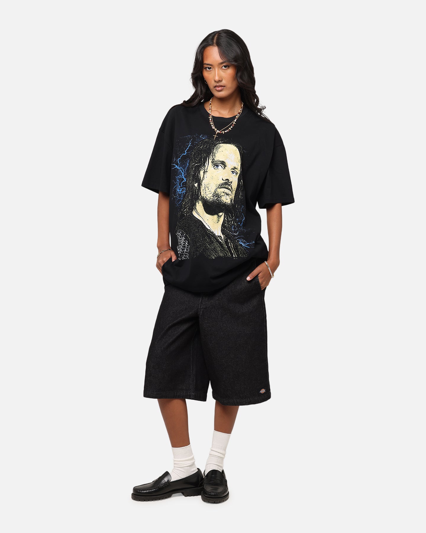 American Thrift X The Lord Of The Rings Aragorn Heavy T-Shirt Black、mySite、zt4zffjzw