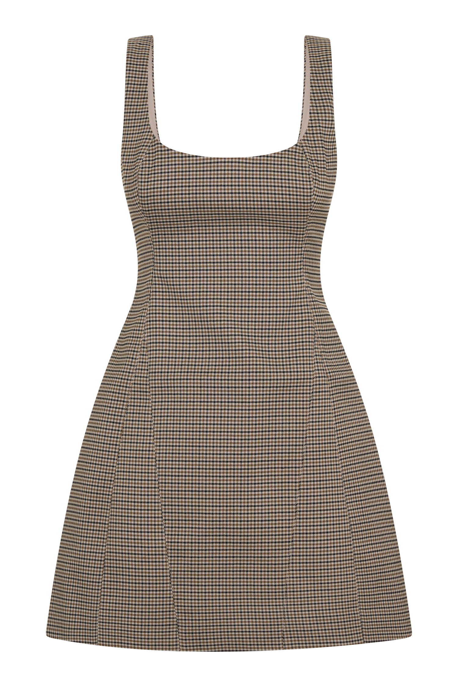 Beth Mini Dress - Tan Check、mySite、solidvoid