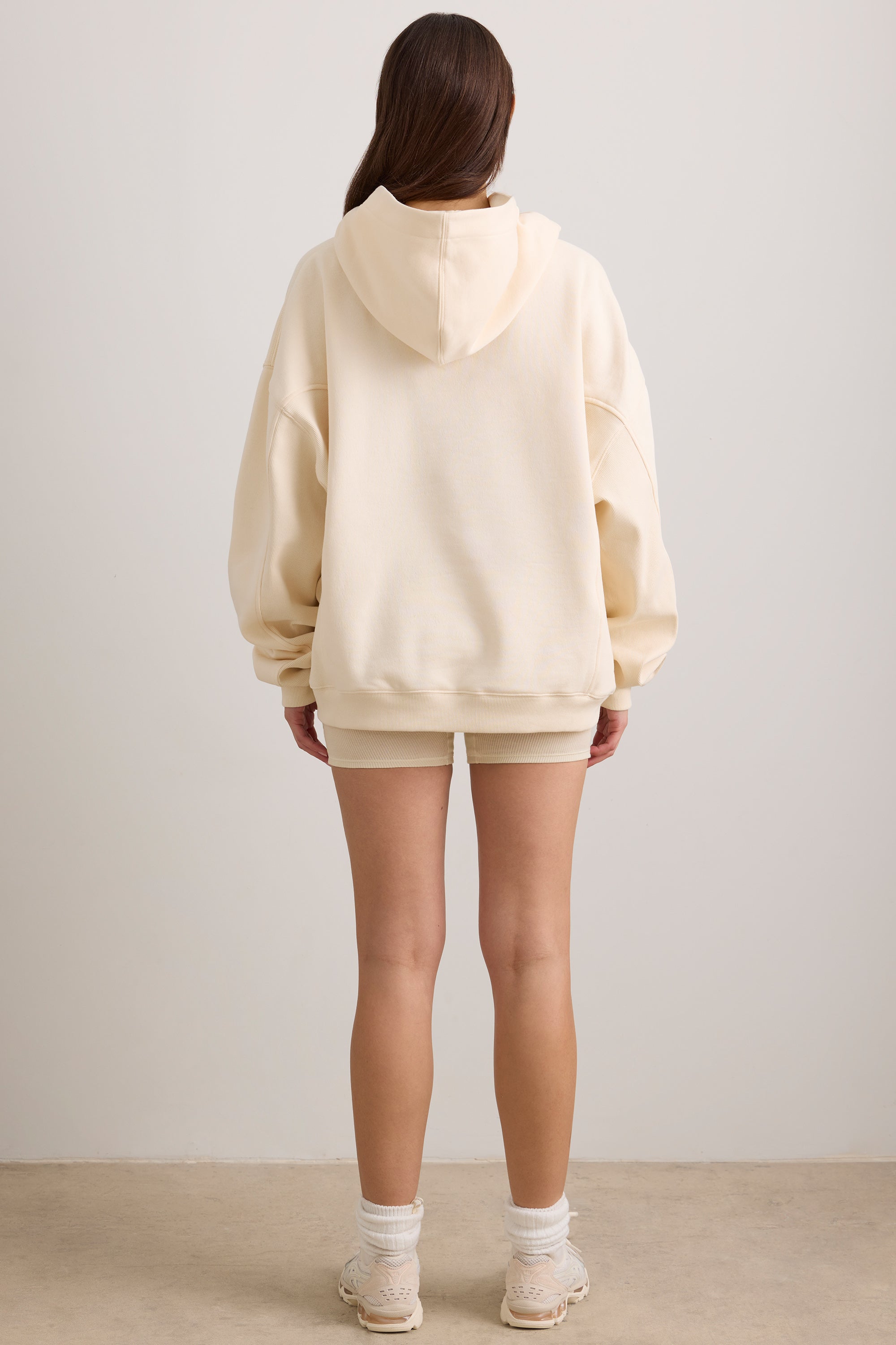 Oversized Hooded Sweatshirt in Vanilla、mySite、solidvoid
