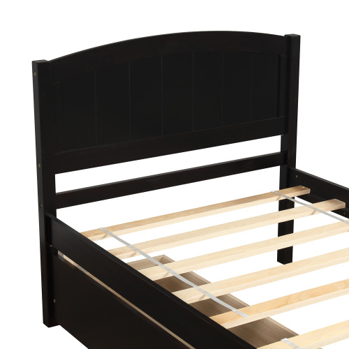 Twin size Platform Bed with Two Drawers, White、、casual