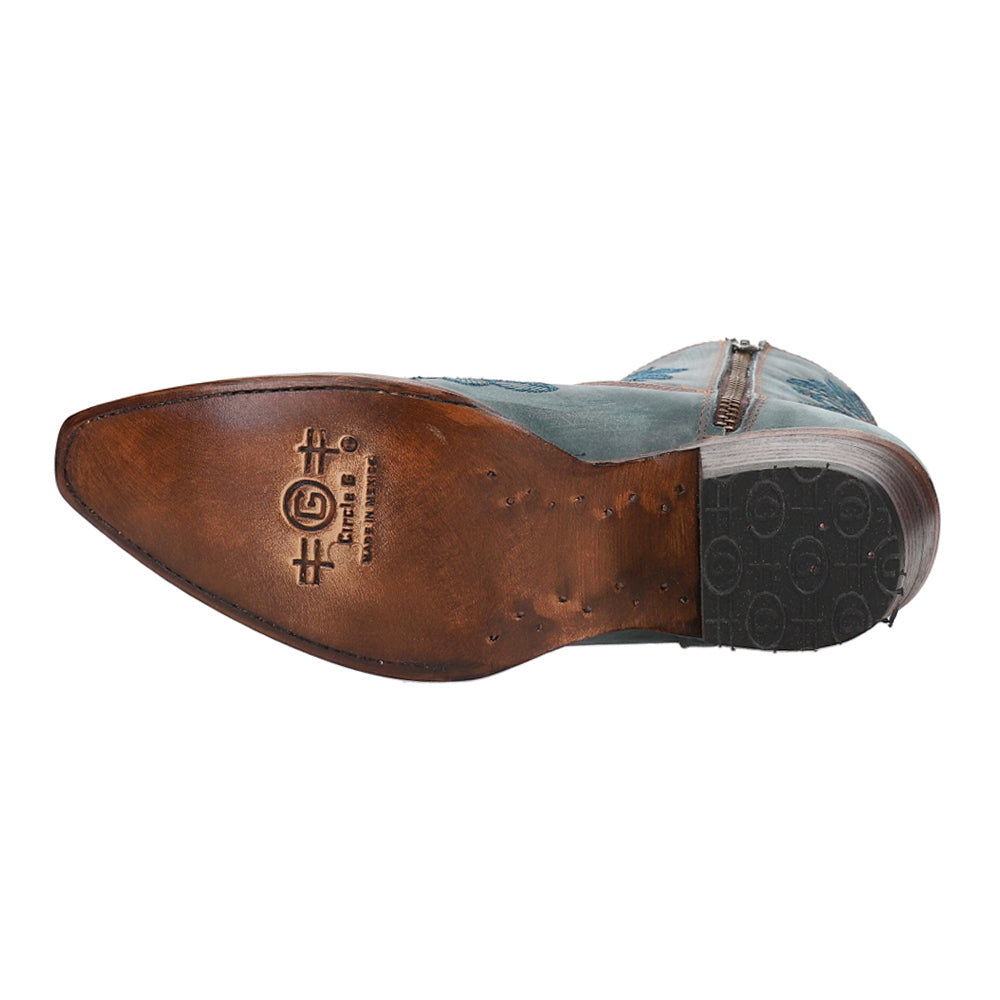 LD Floral Embroidered Snip Toe Zippered Cowboy Booties、mySite、gtrtttuynbv