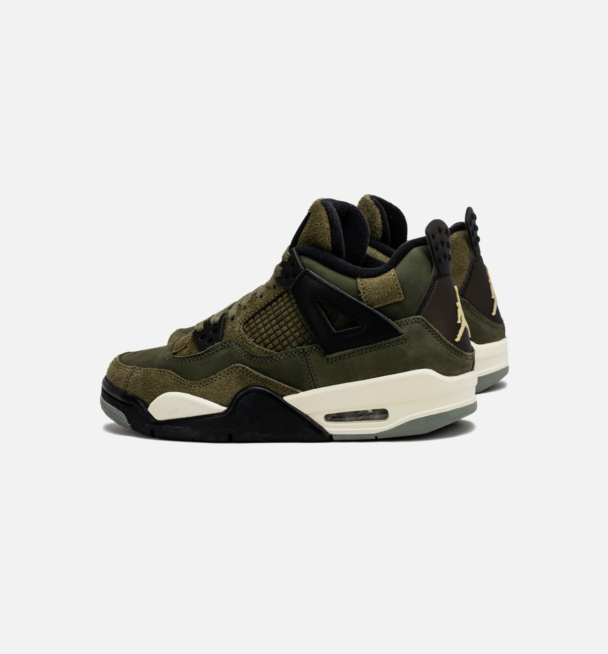Air Jordan 4 Retro Craft Olive Grade School Lifestyle Shoe - Medium Olive/Black、mySite、dreamappss