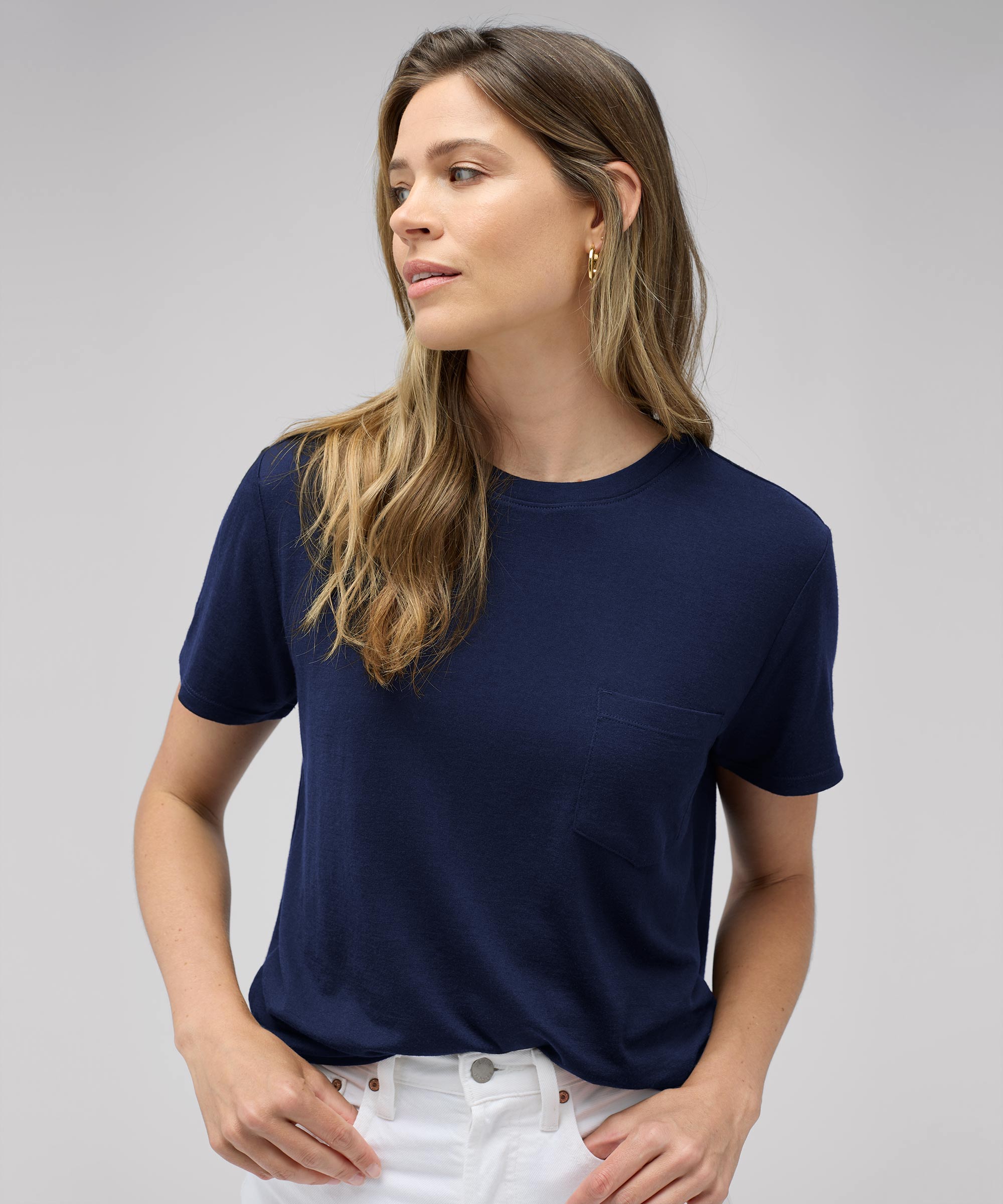 Women's Merino Boxy Pocket Tee、mySite、noshort