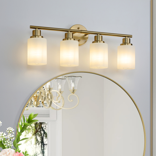 39" Modern 6-Light Vanity Bathroom Mirror Light, Frosted White Glass with Black Iron Frame, Contemporary Wall Sconce for Bedroom, Bathroom, and Dressing Room (No Bulbs)、、eastwooduniform