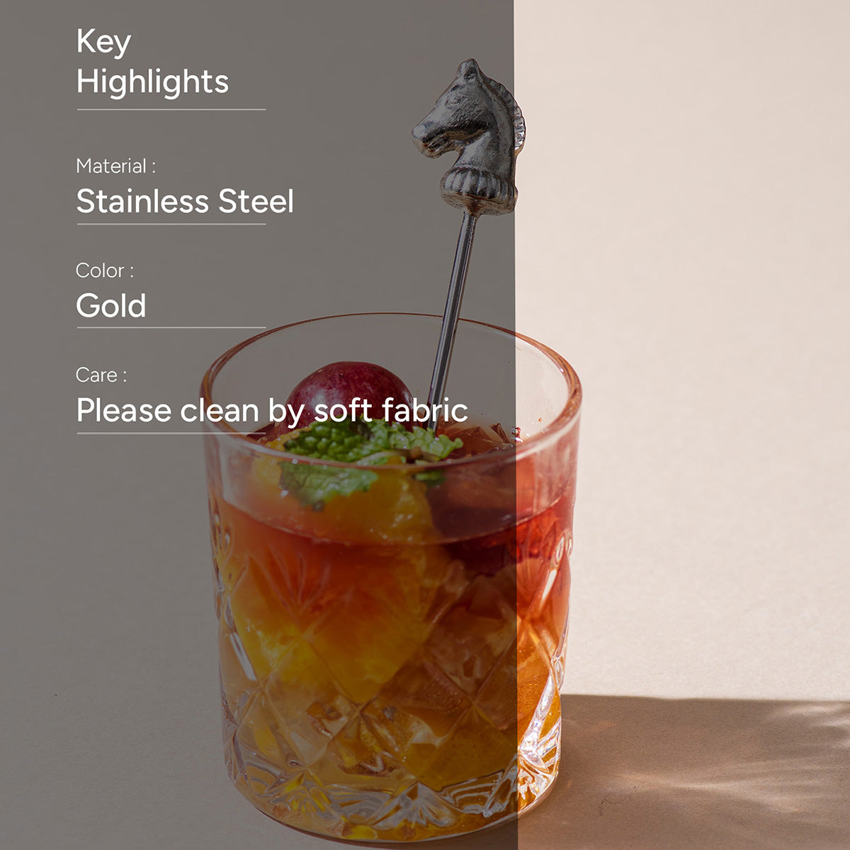 Stainless Steel Cocktail Picks | Horse Shape | Silver、mySite、camillekostekn